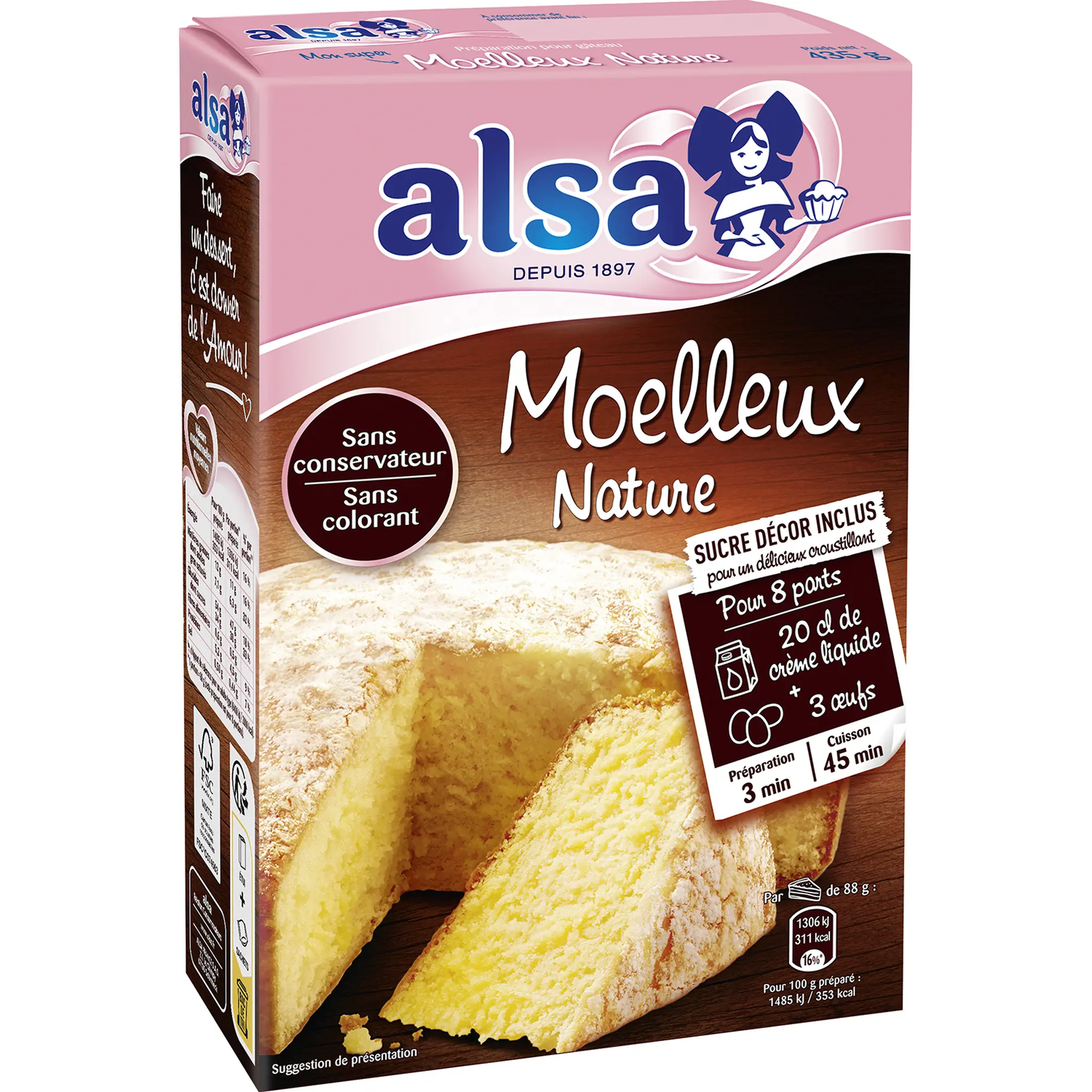 ALSA Préparation pour gâteau moelleux nature