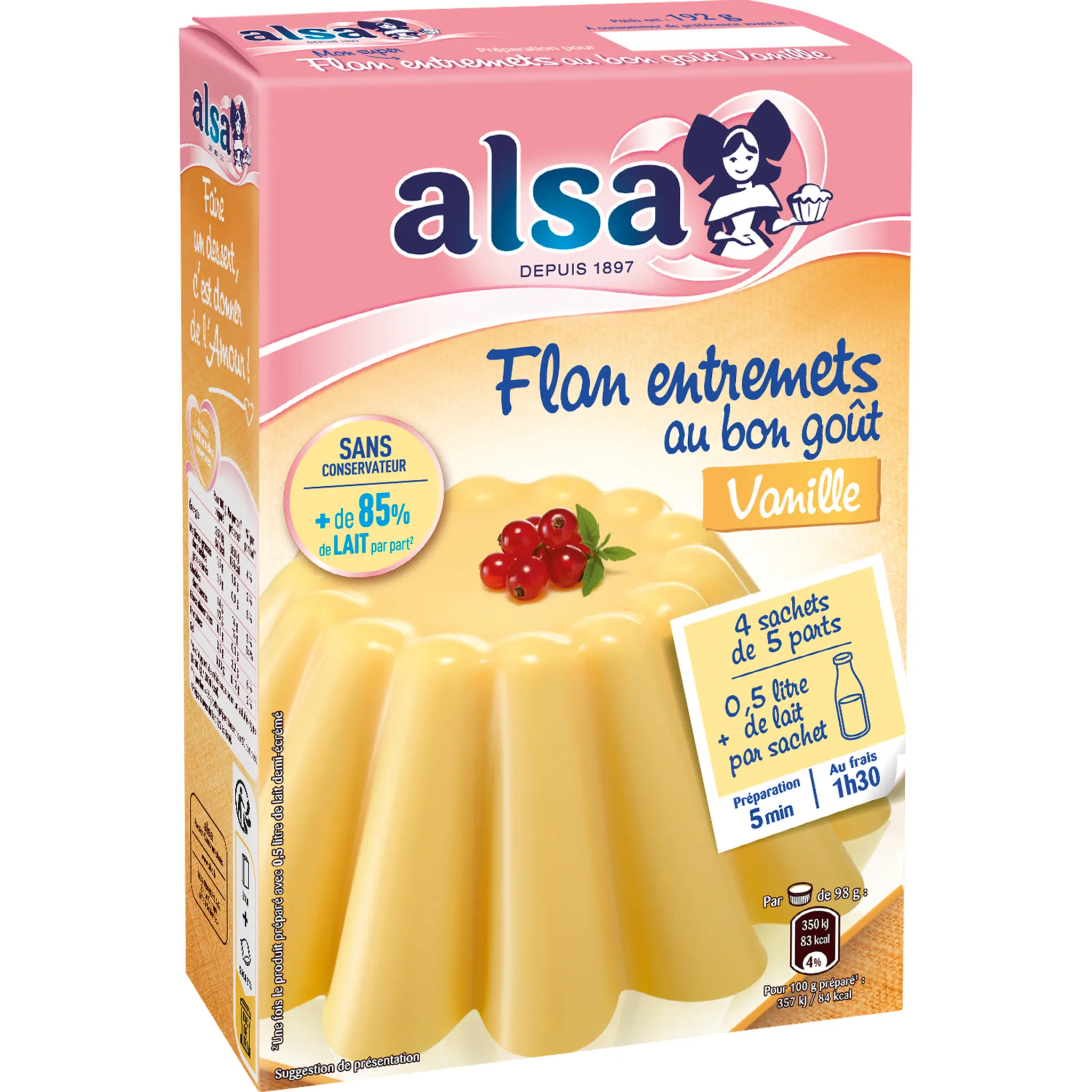 ALSA Préparation pour flan entremets saveur vanille