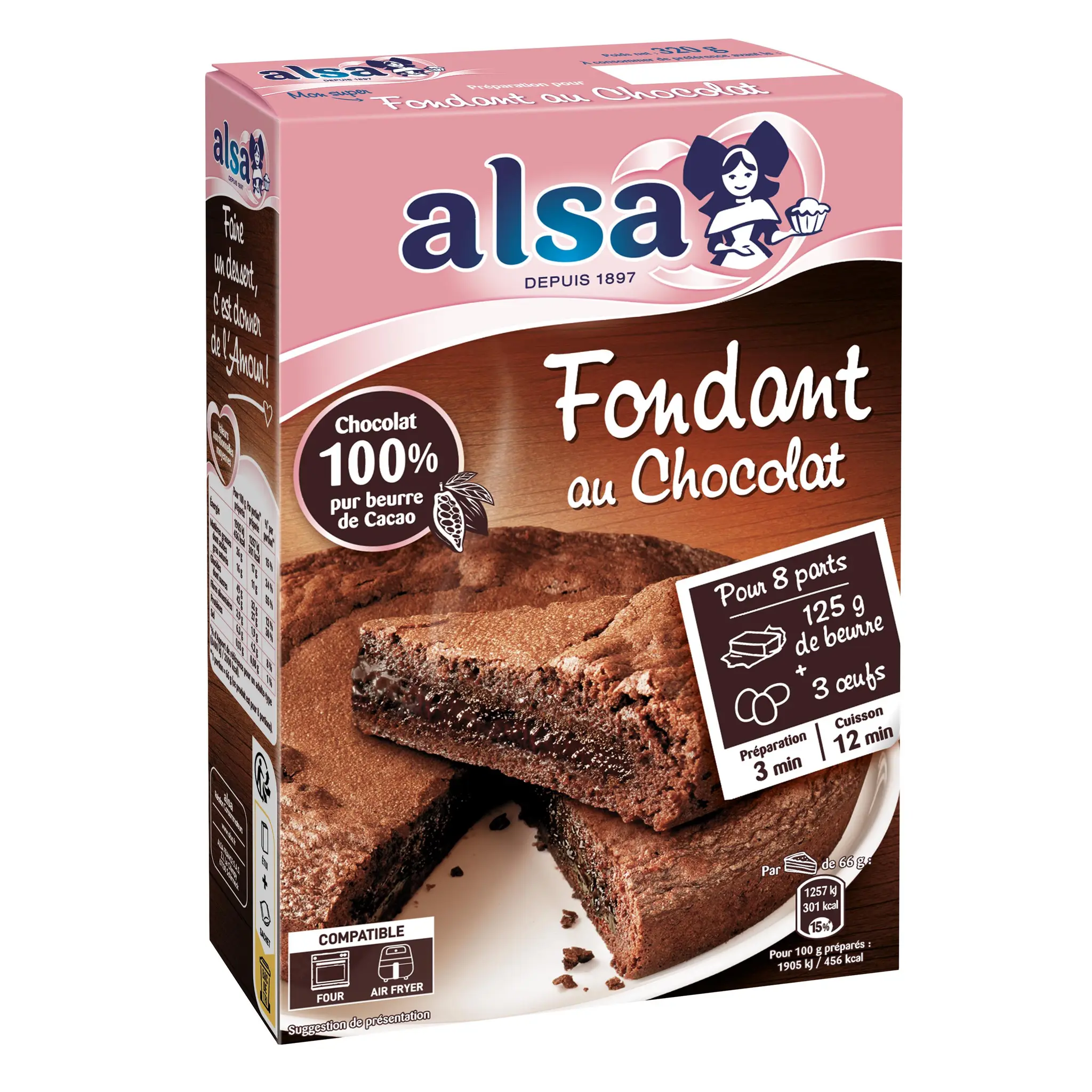 ALSA Préparation pour gâteau fondant au chocolat