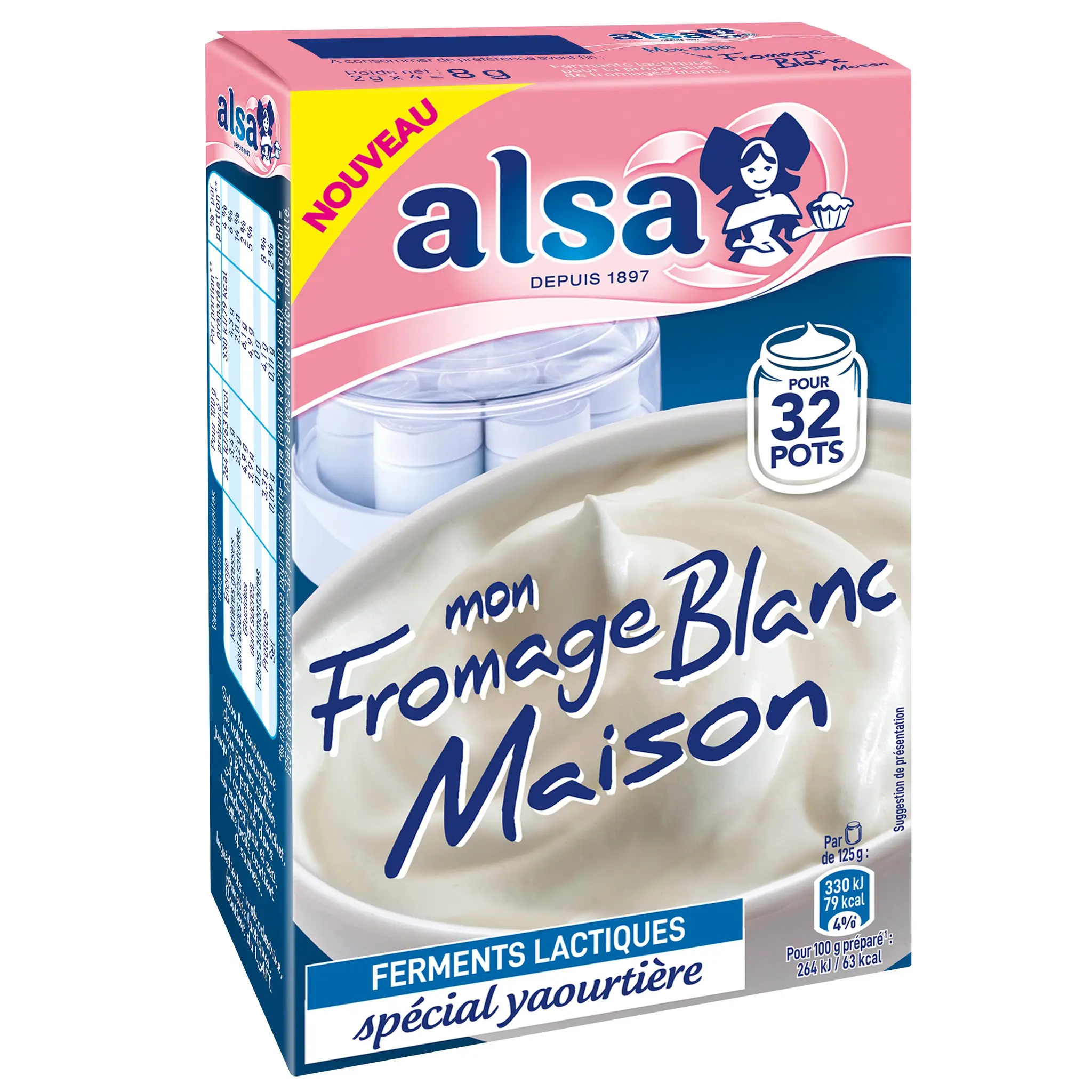 ALSA Préparation fromage blanc en sachets pour yaourtière