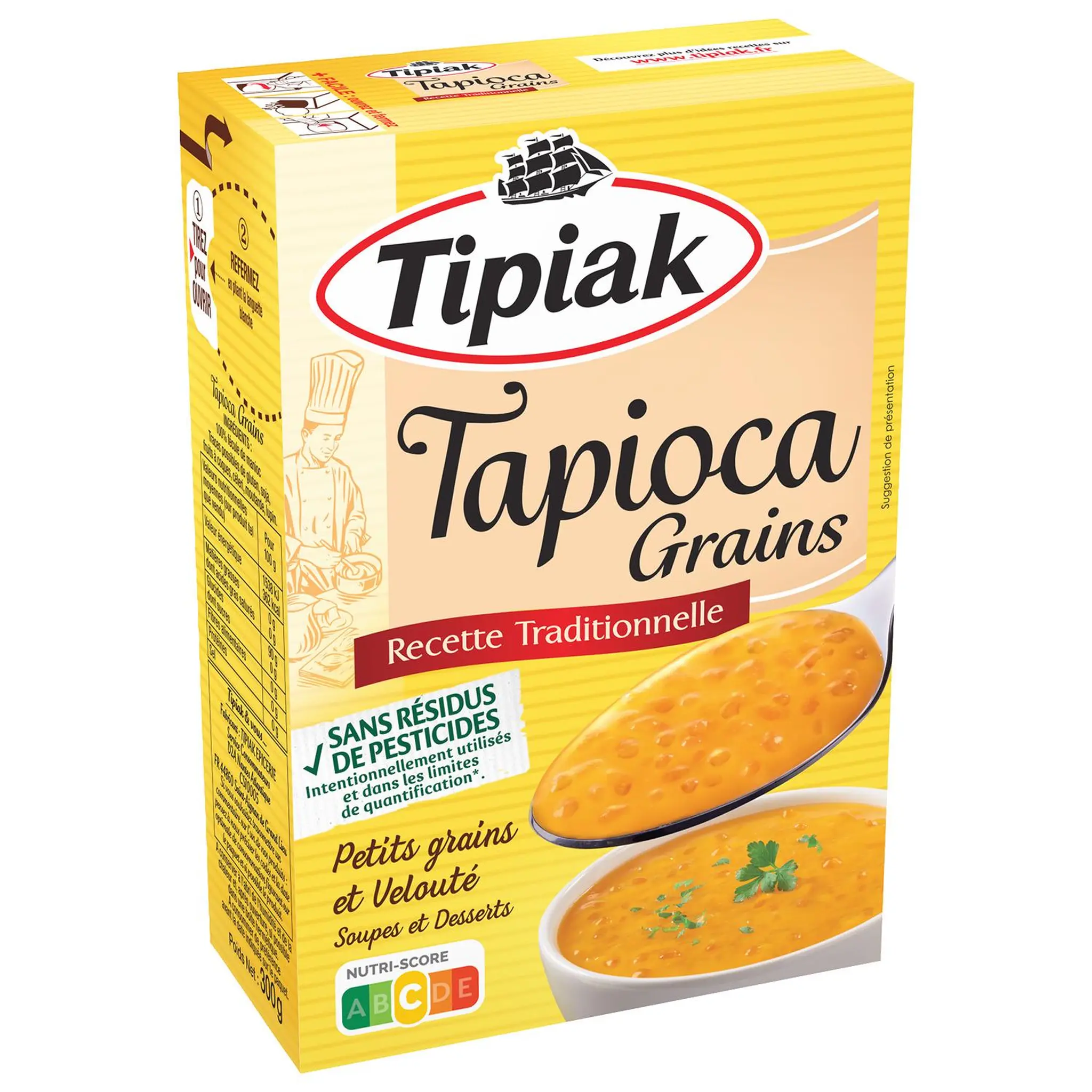 TIPIAK Tapioca petits grains et velouté recette traditionnelle