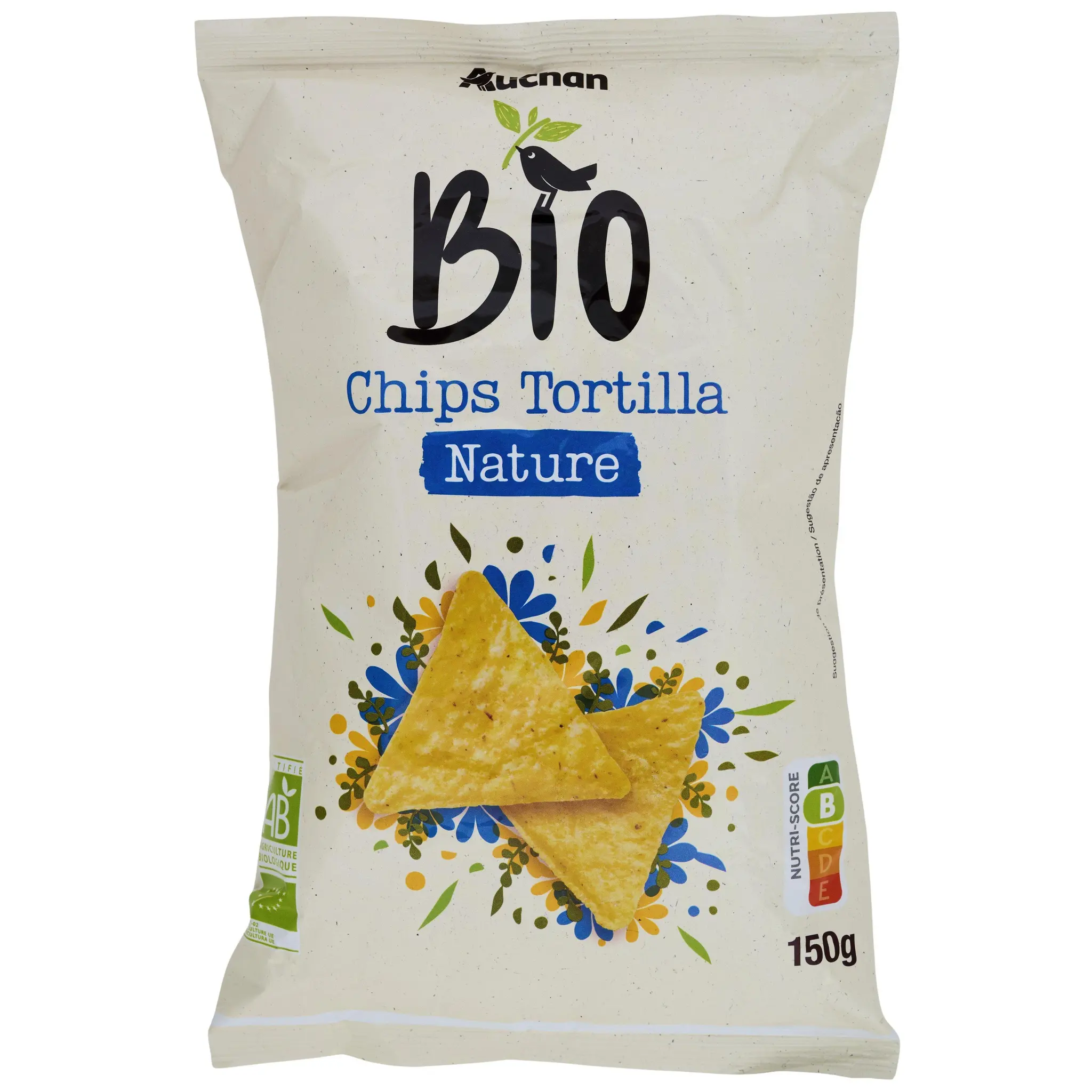 AUCHAN BIO Chips tortillas nature