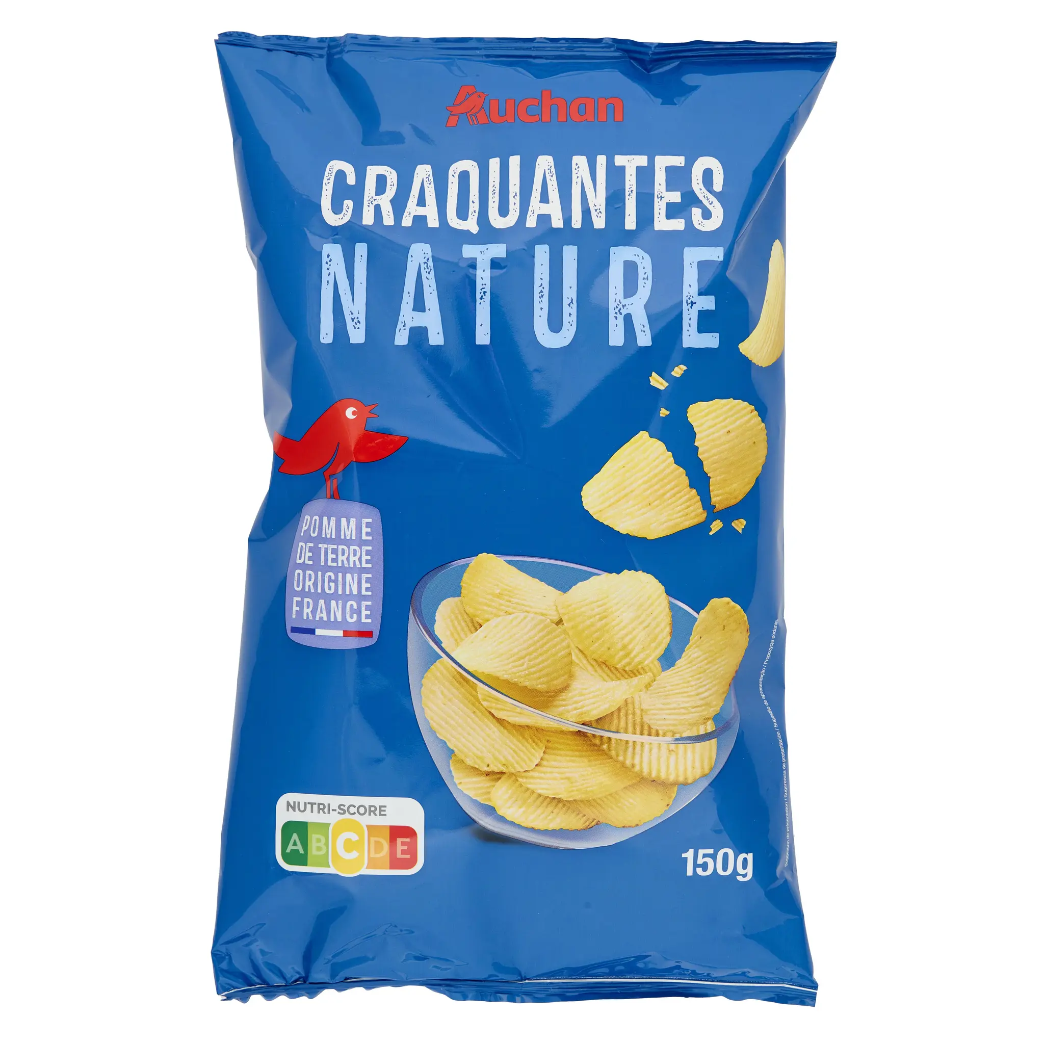 AUCHAN Chips ondulées nature