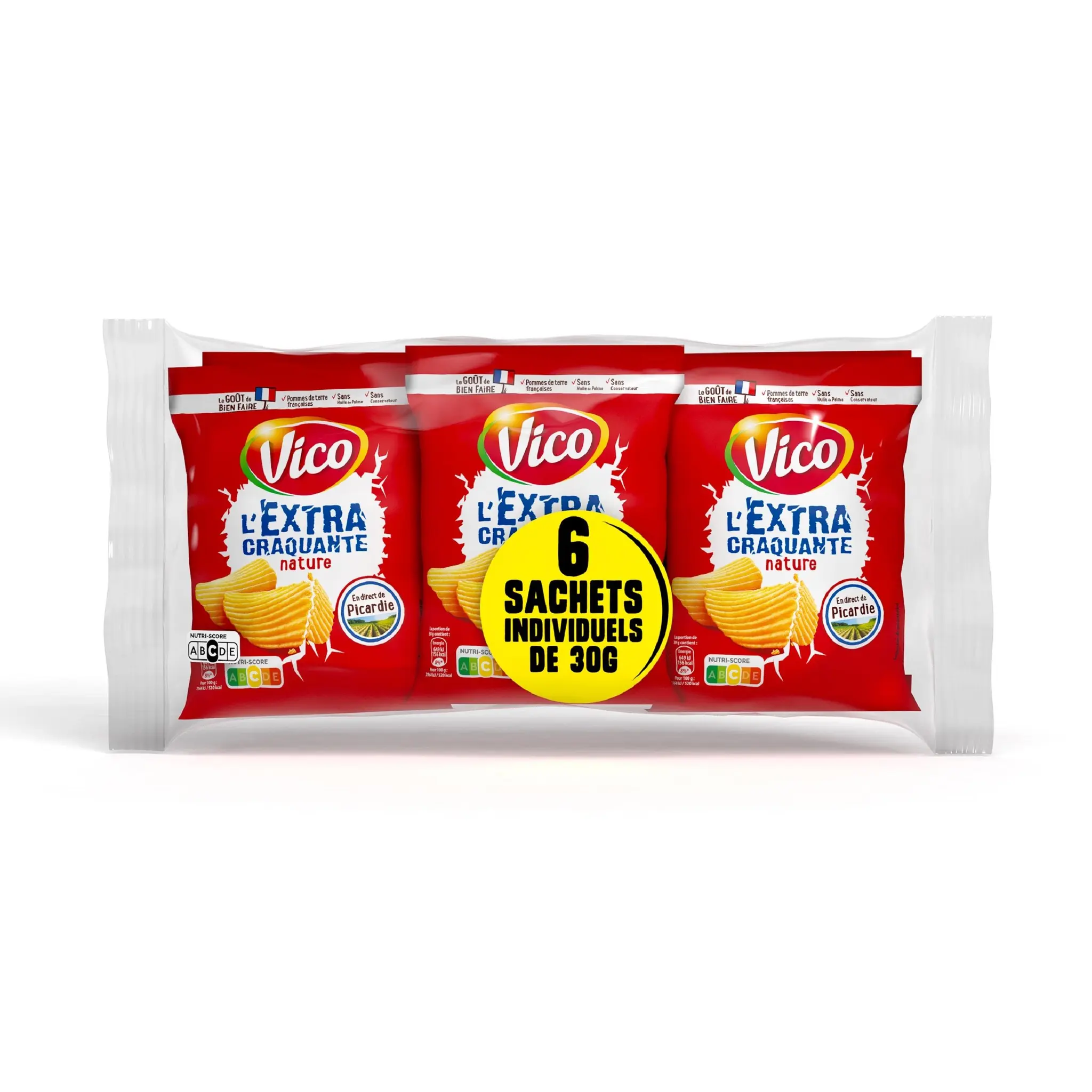 VICO Chips ondulées extra craquantes nature en sachets individuels