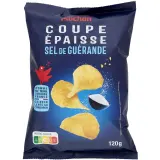AUCHAN Chips au sel de Guérande coupe épaisse
