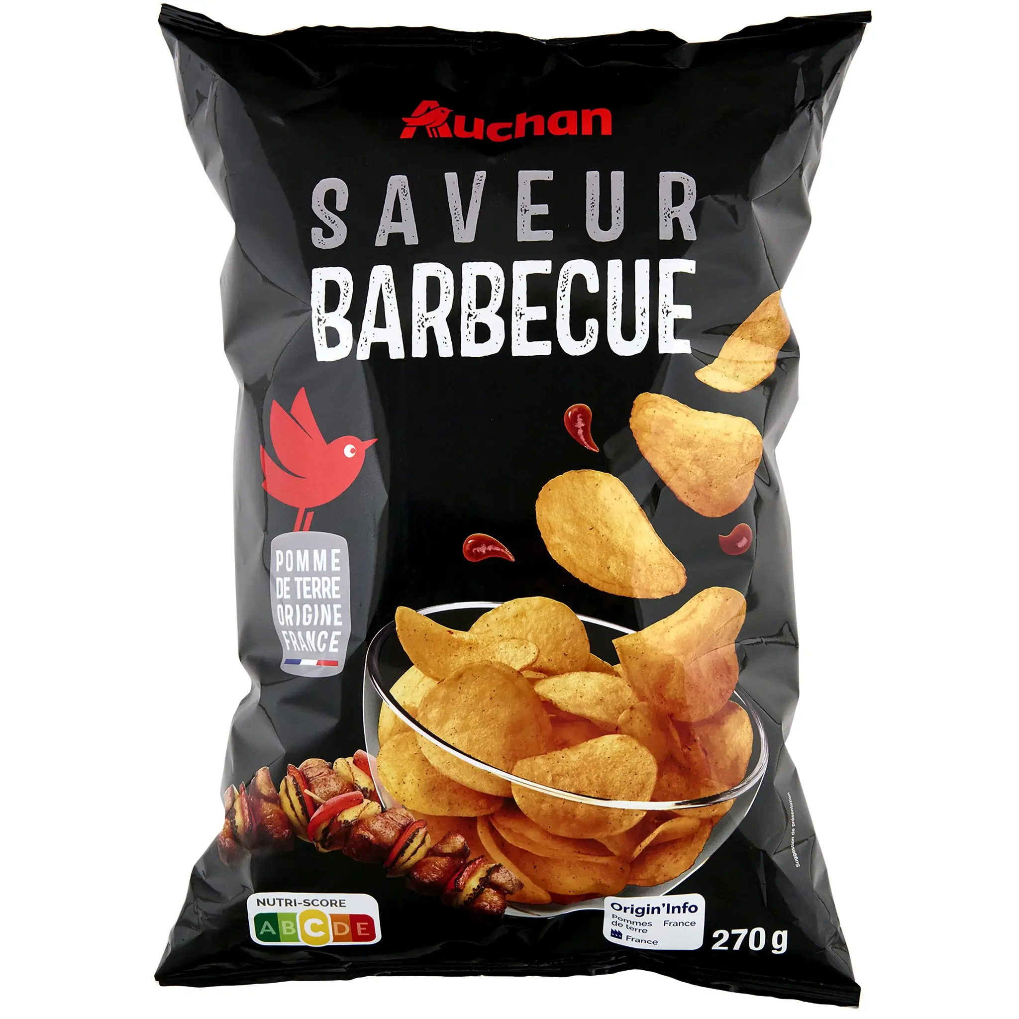 AUCHAN Chips saveur barbecue
