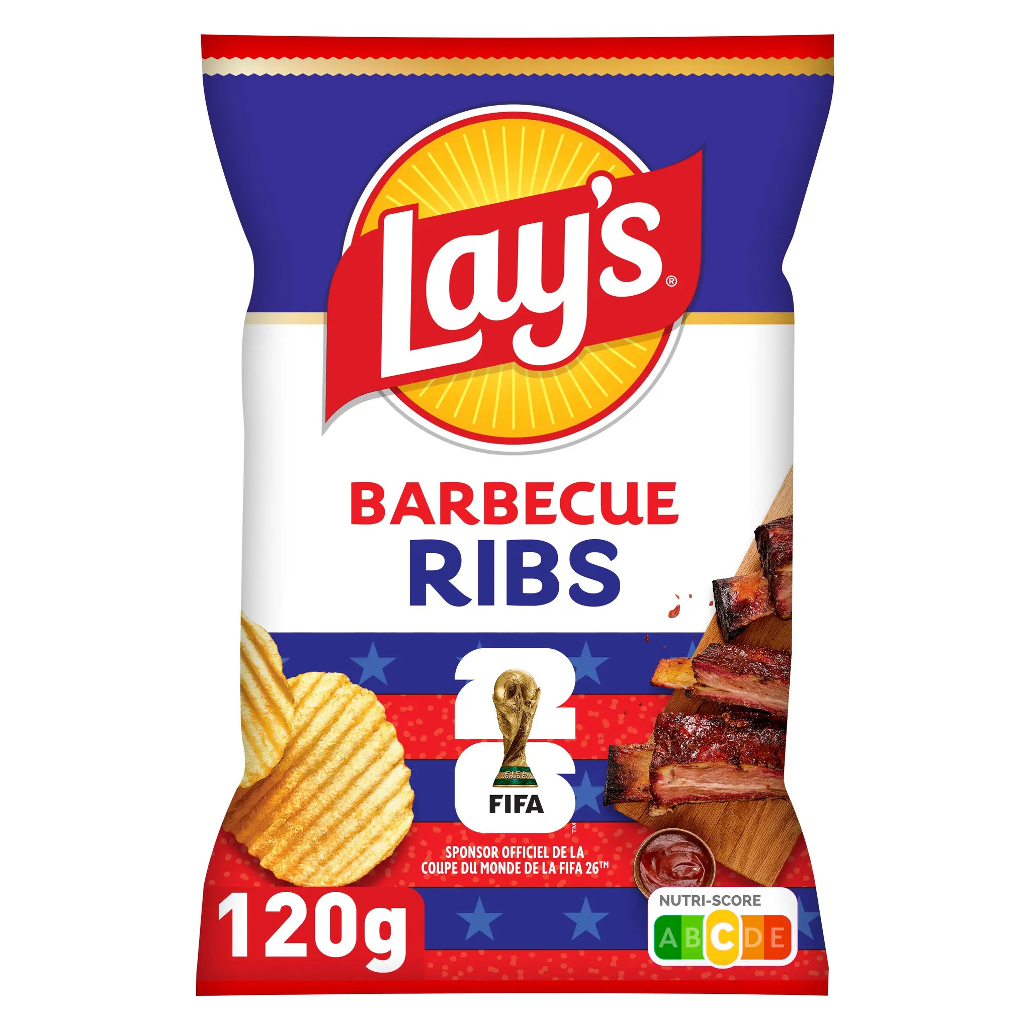 LAY'S Chips ondulées saveur barbecue rib's