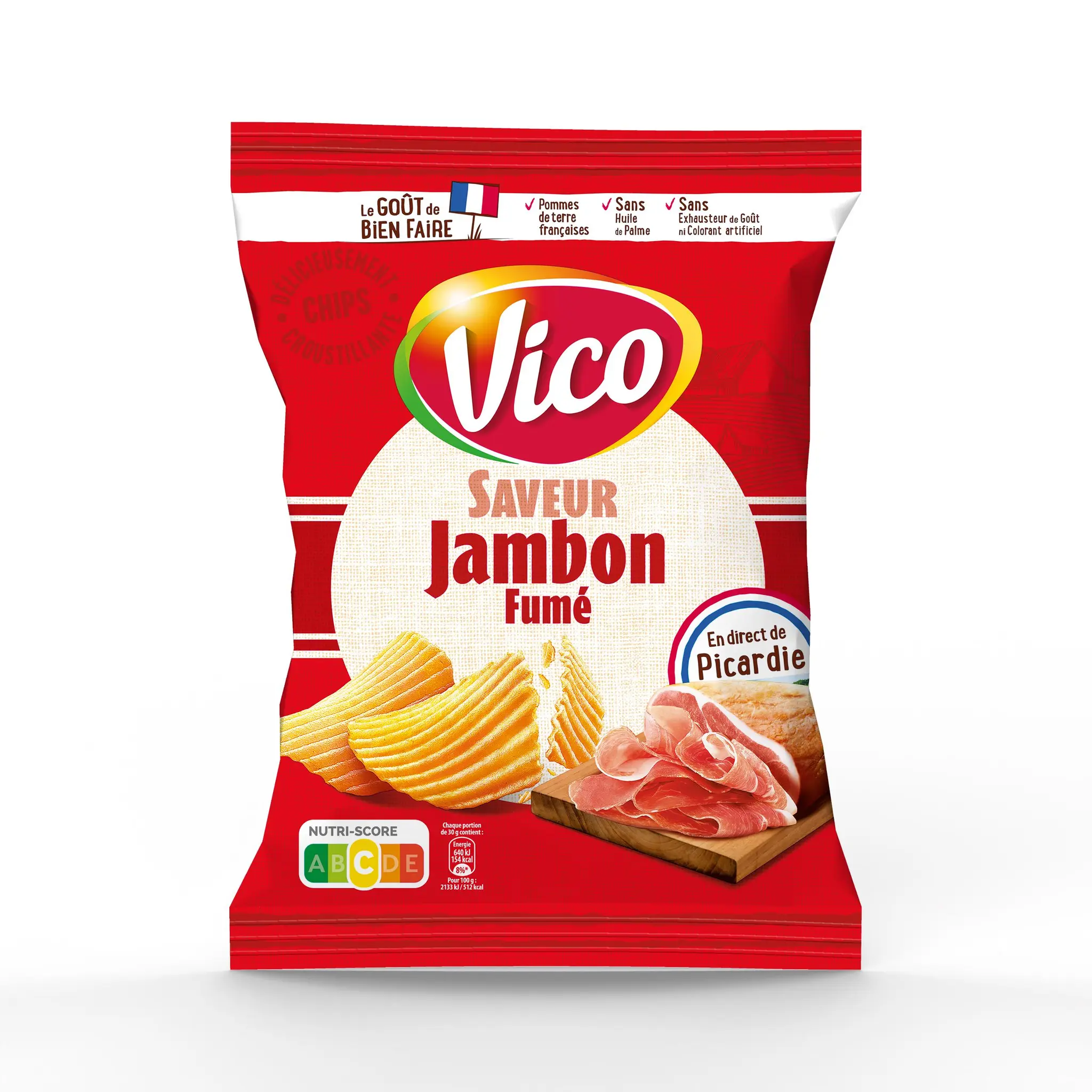 VICO Chips ondulées saveur jambon fumé