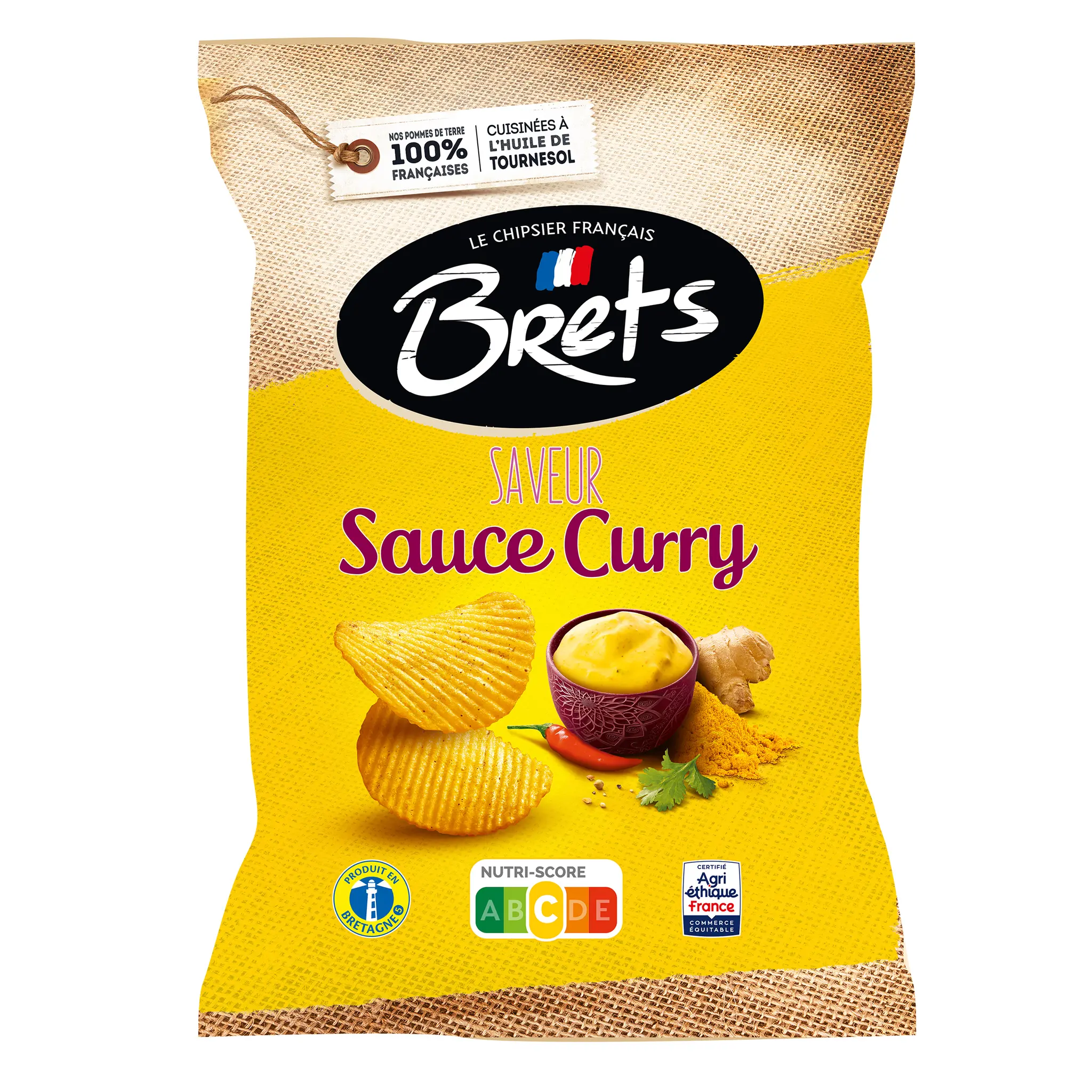 BRETS Chips ondulées saveur sauce curry