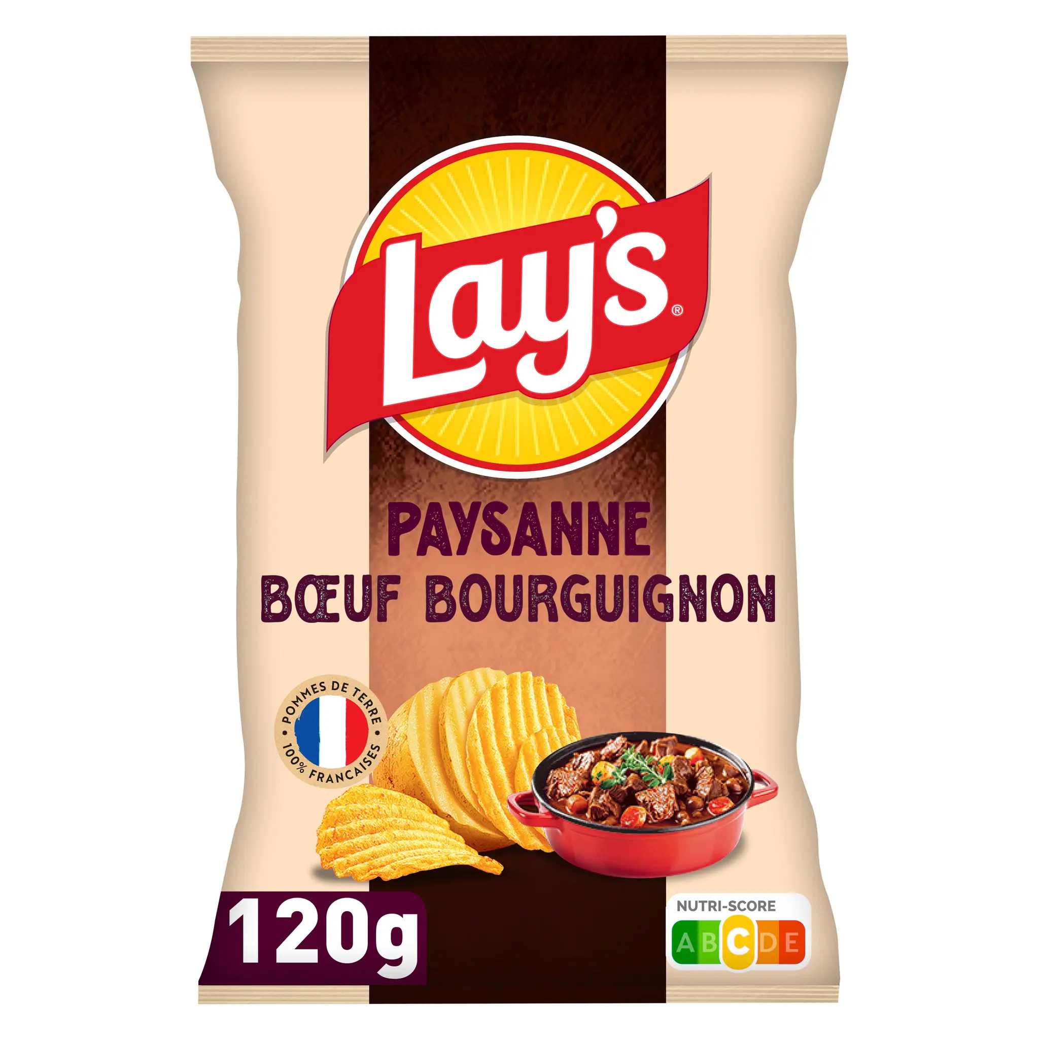 LAY'S Chips ondulées paysanne saveur boeuf bourguignon