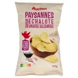 AUCHAN Chips ondulées paysannes saveur échalote vinaigre