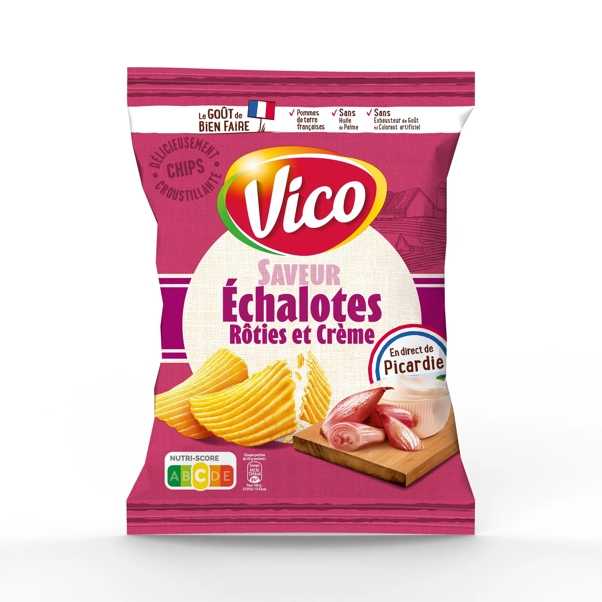 VICO Chips ondulées saveur échalotes rôties et crème