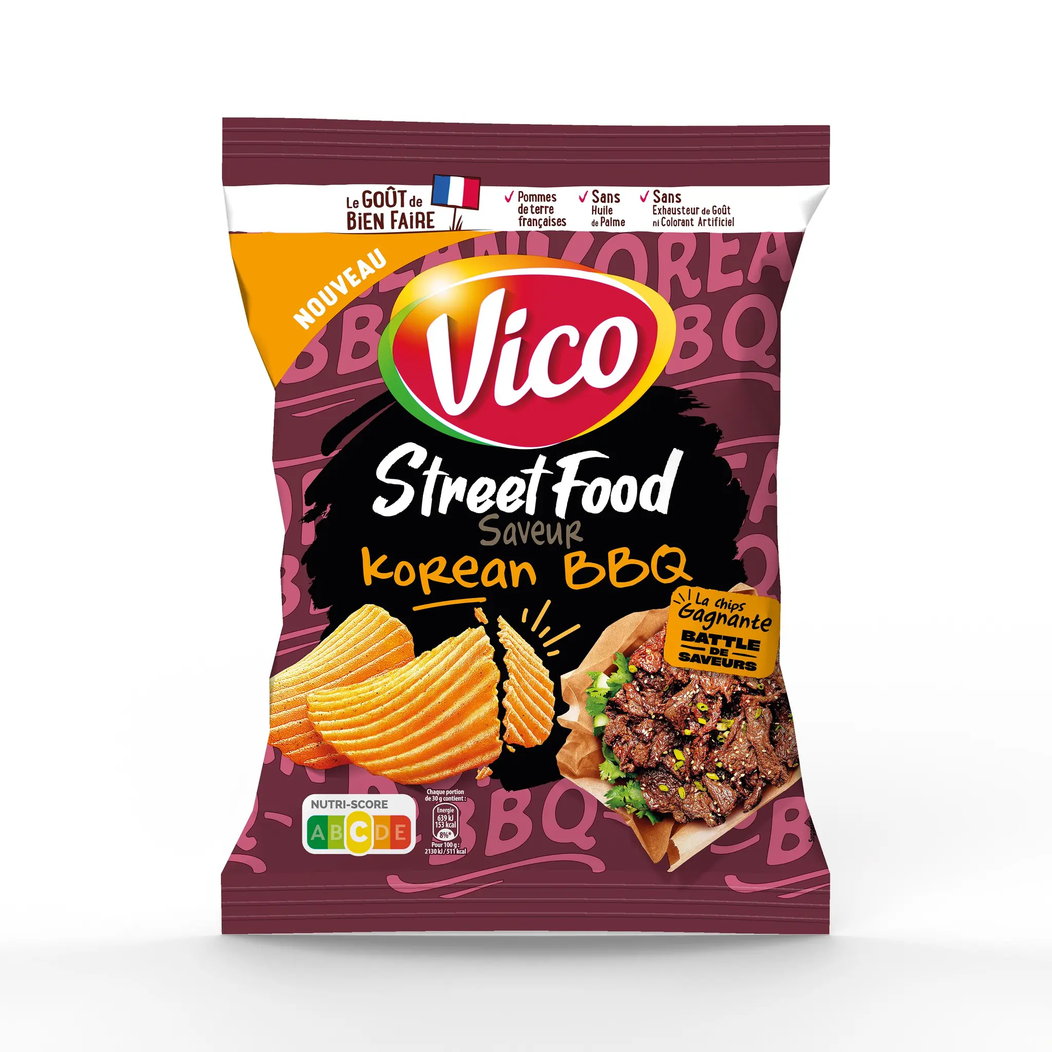 VICO Chips ondulées Street Food saveur barbecue coréen