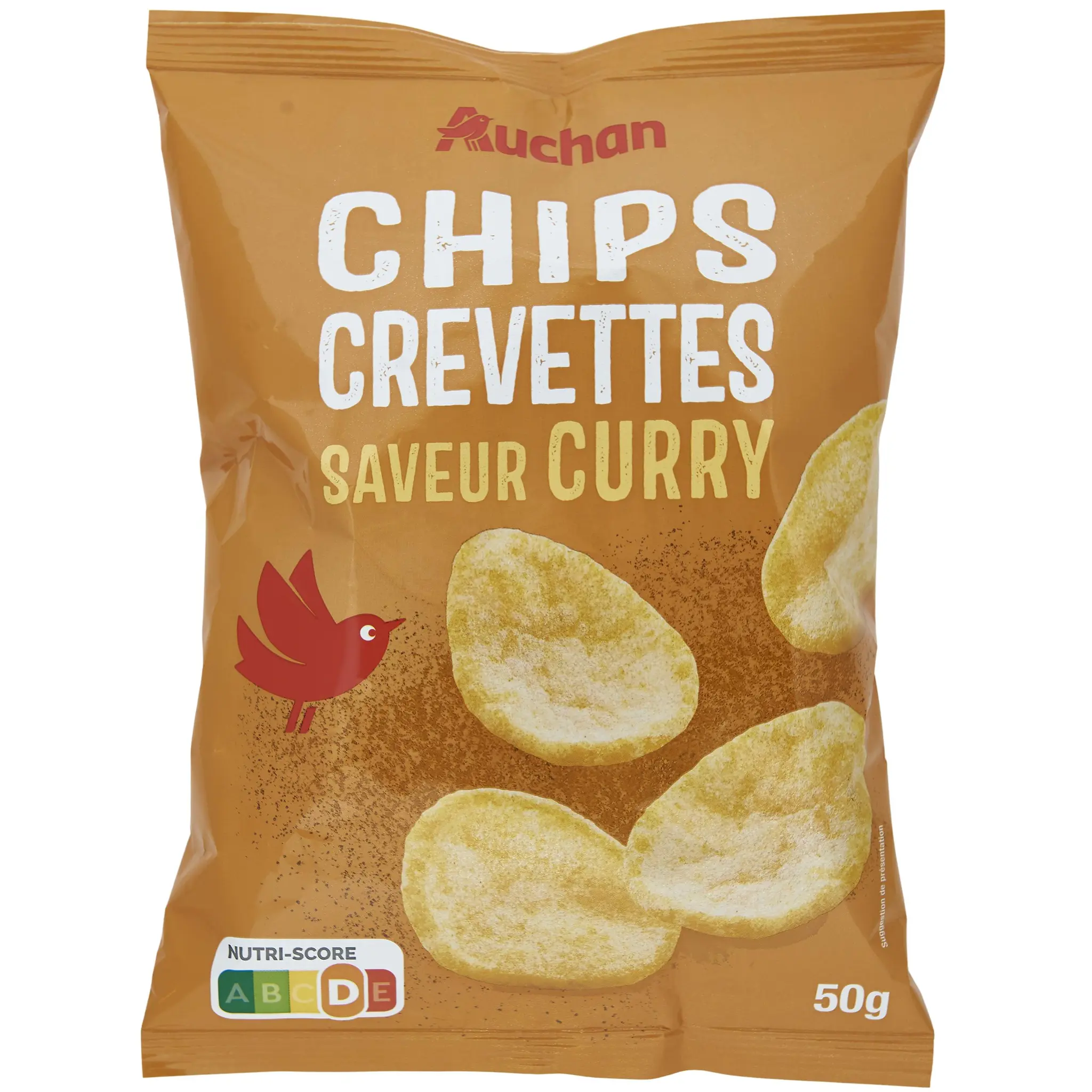 AUCHAN Chips crevettes saveur curry