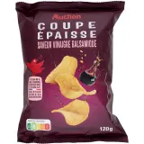 AUCHAN Chips saveur vinaigre balsamique coupe épaisse