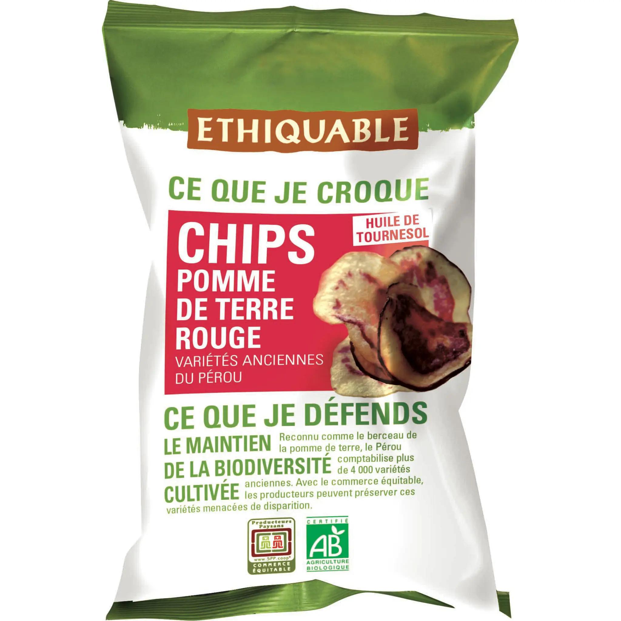 ETHIQUABLE Chips pomme de terre rouge bio
