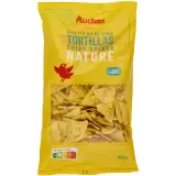 AUCHAN Chips tortillas nature à l'huile de tournesol