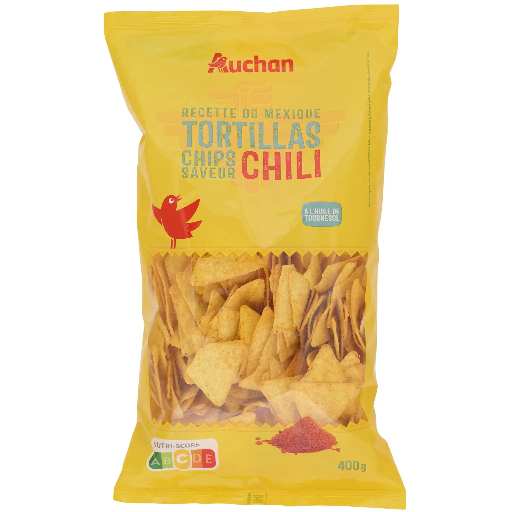 AUCHAN Tortillas saveur chili à l'huile de tournesol