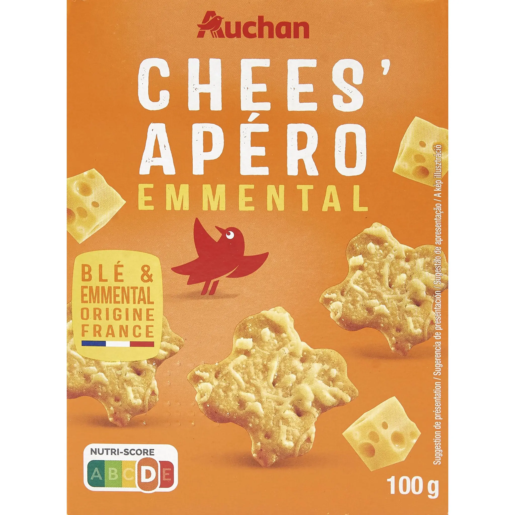 AUCHAN Crackers emmental Chees'apéro
