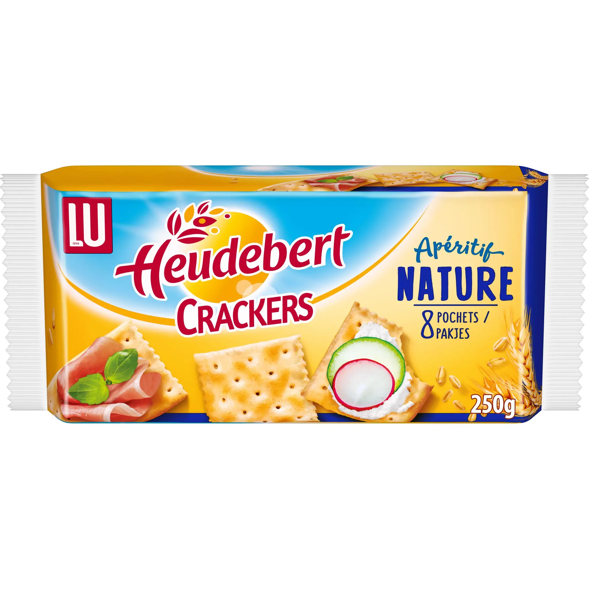 HEUDEBERT Biscuits apéritifs crackers nature