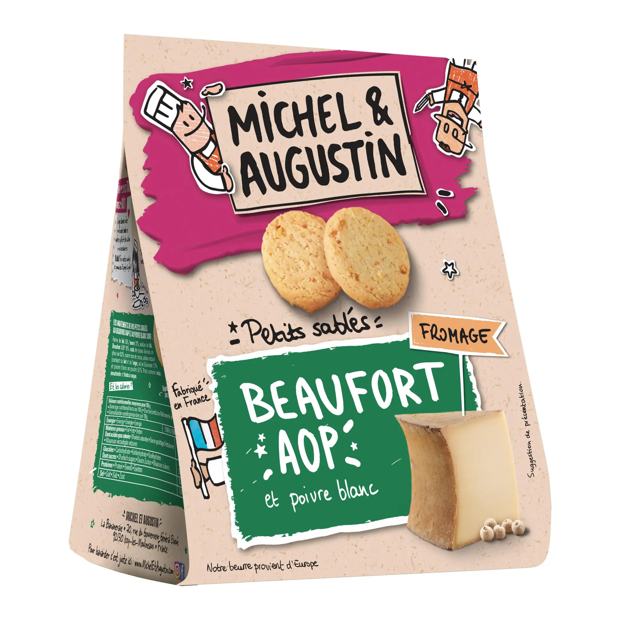 MICHEL ET AUGUSTIN Biscuits apéritifs crackers au Beaufort AOP