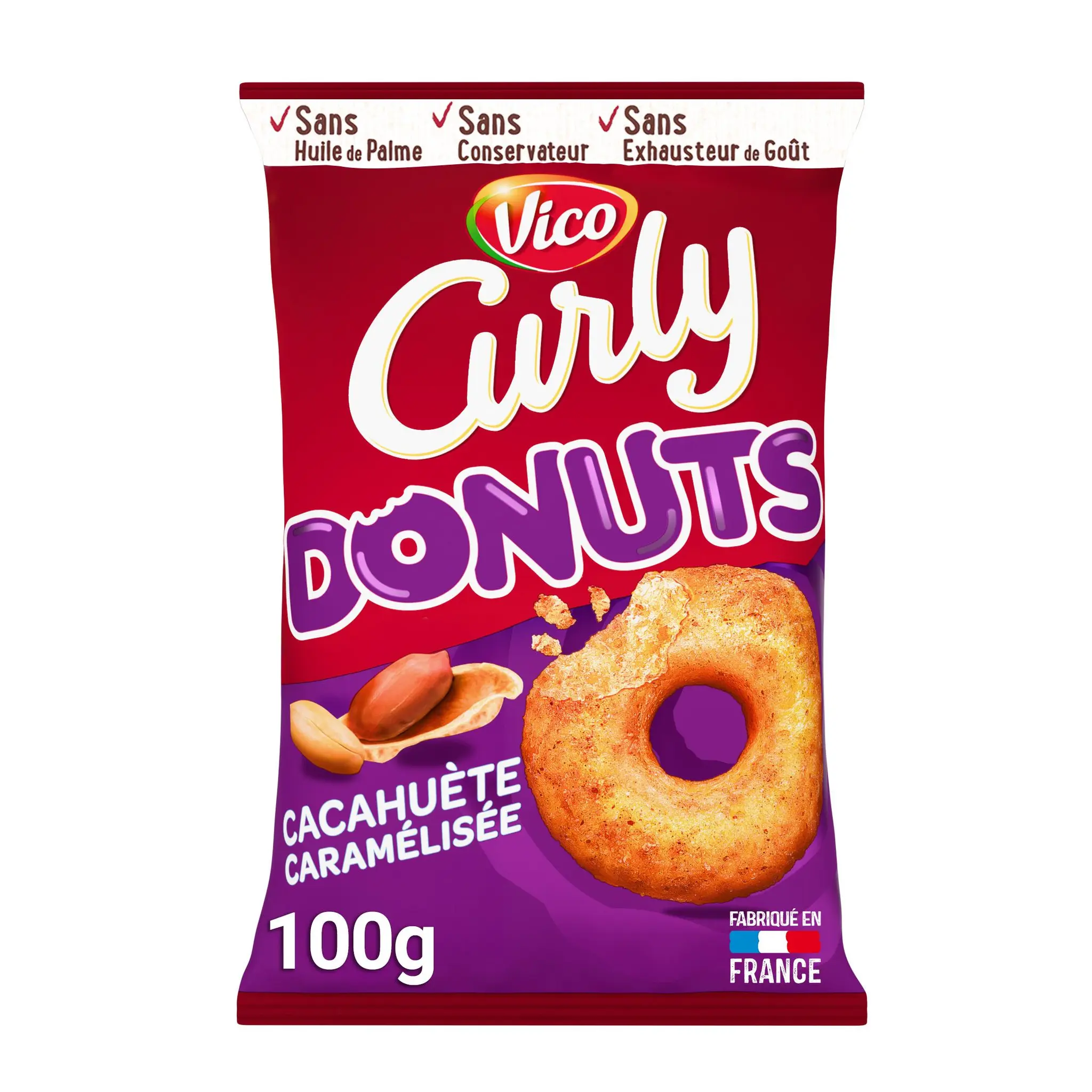 CURLY Biscuits soufflés Donuts cacahuète