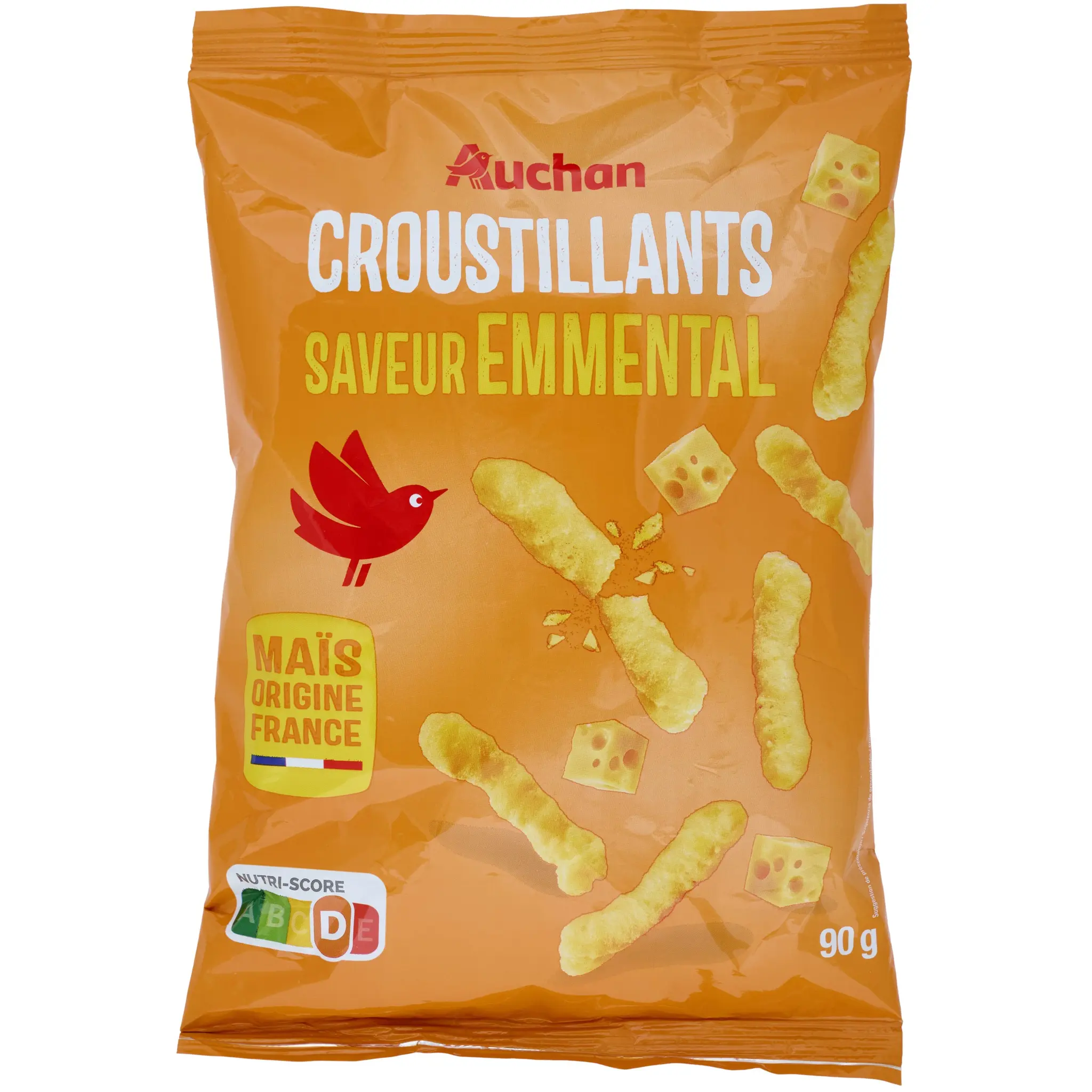 AUCHAN Biscuits soufflés croustillants saveur emmental