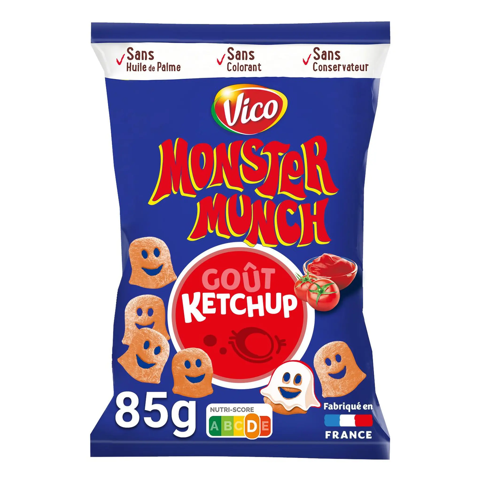 MONSTER MUNCH Biscuits soufflés goût ketchup sans huile de palme