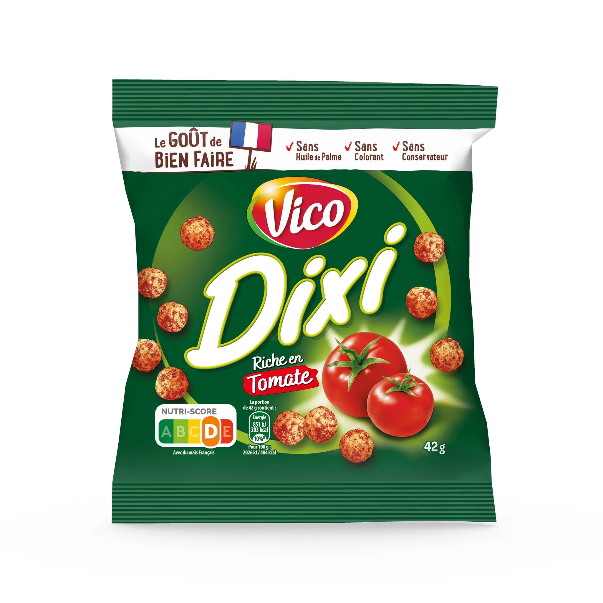 VICO Biscuits soufflés Dixi à la tomate sans huile de palme