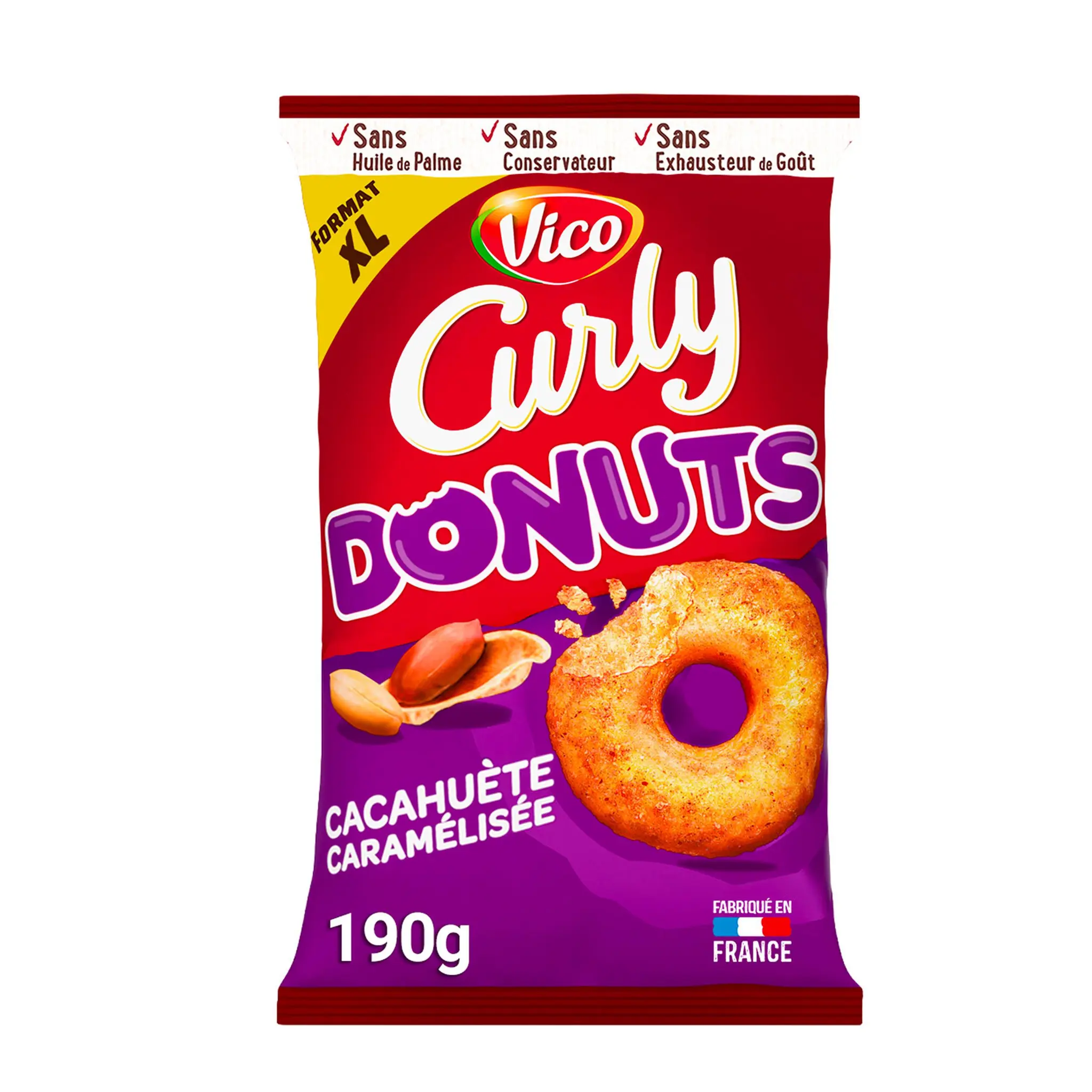 CURLY Biscuits soufflés donuts cacahuète
