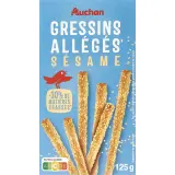 AUCHAN Gressins light au sésame