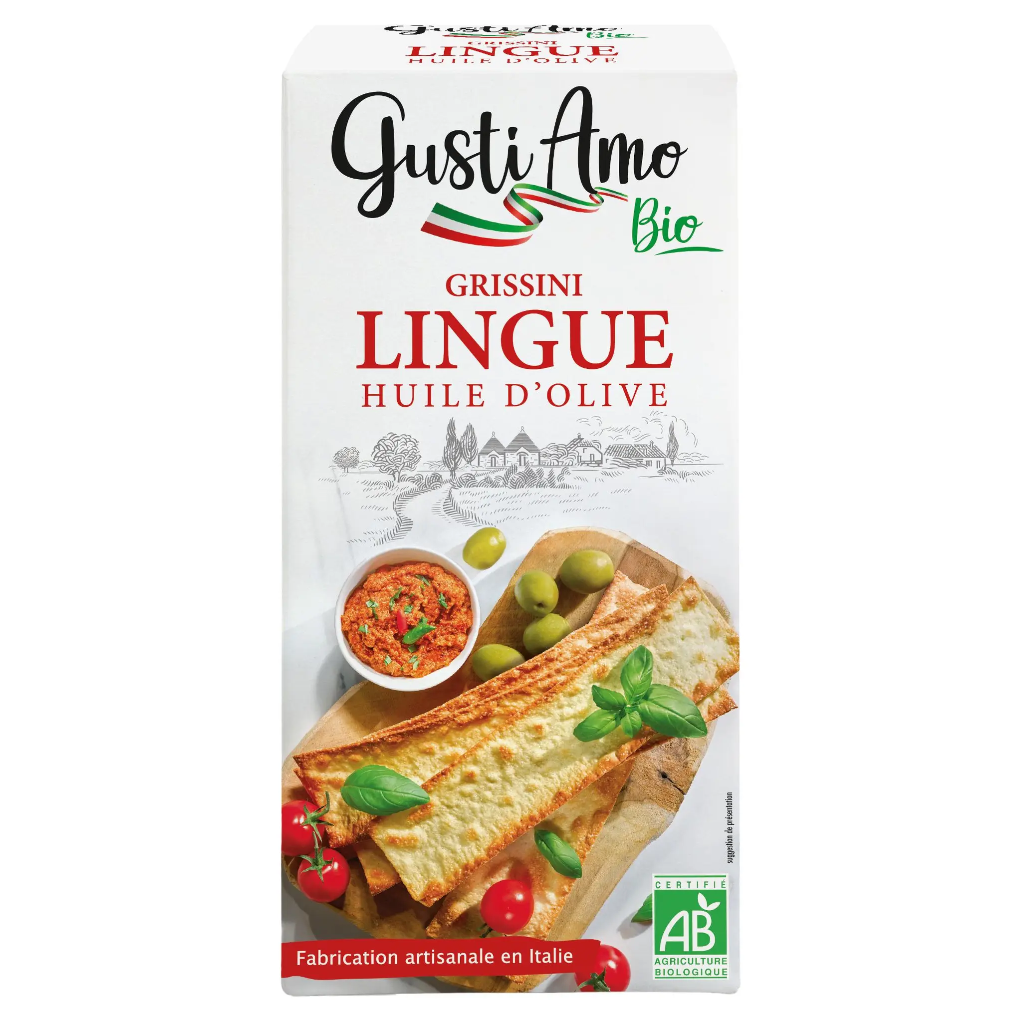 GUSTI AMO Gressins lingue à l'huile d'olive bio