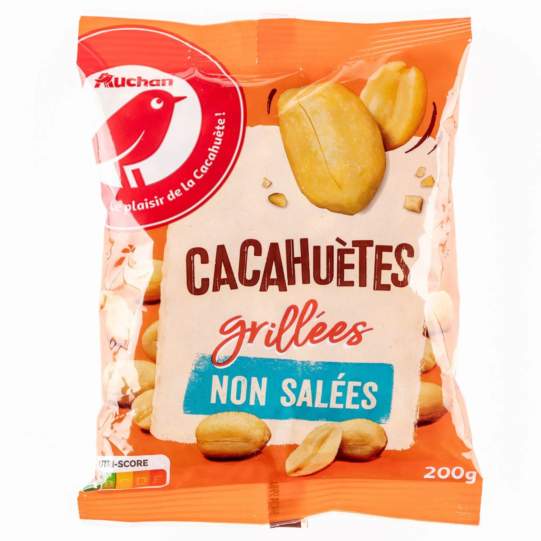 AUCHAN Cacahuètes grillées sans sel ajouté