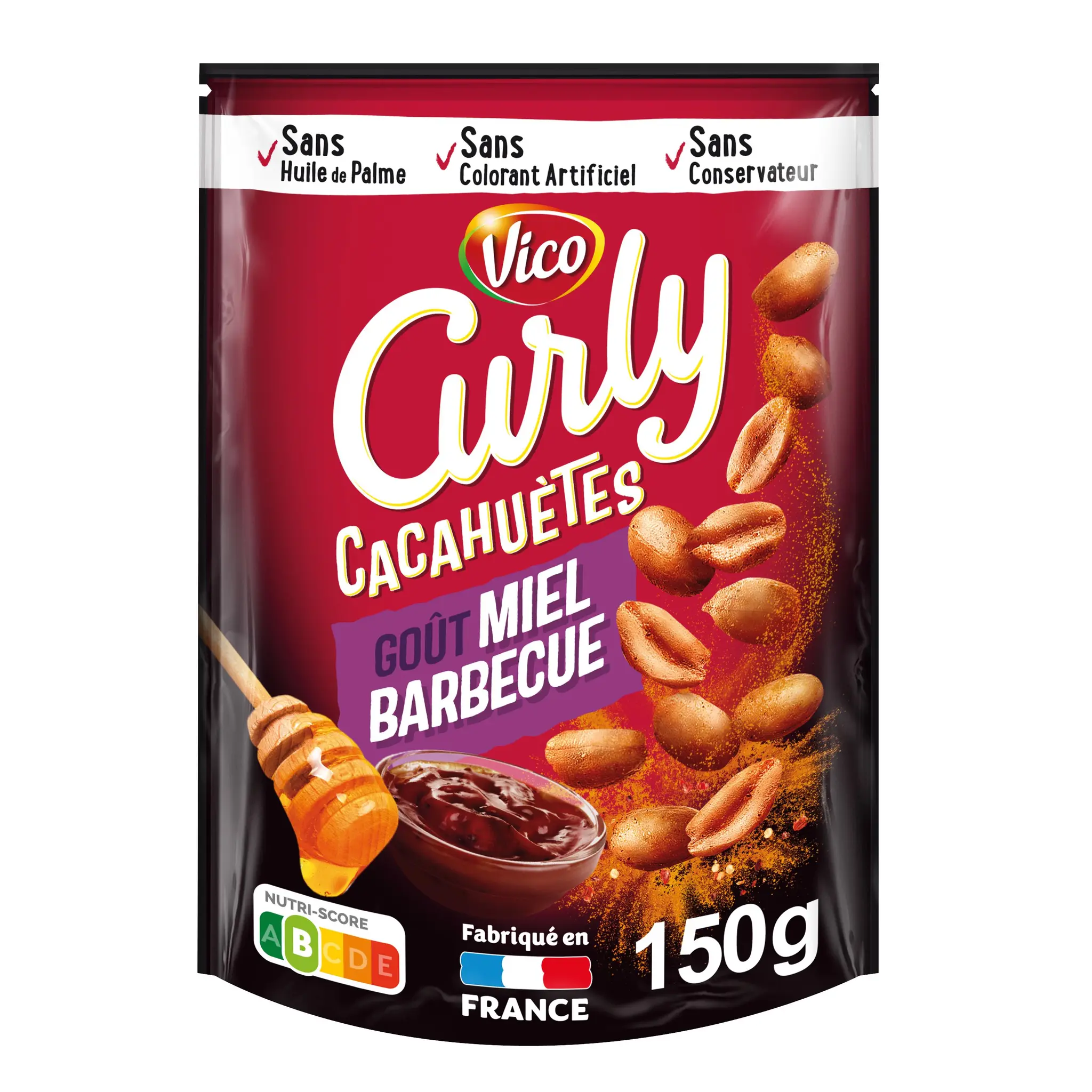 CURLY Cacahuètes grillées saveur miel barbecue