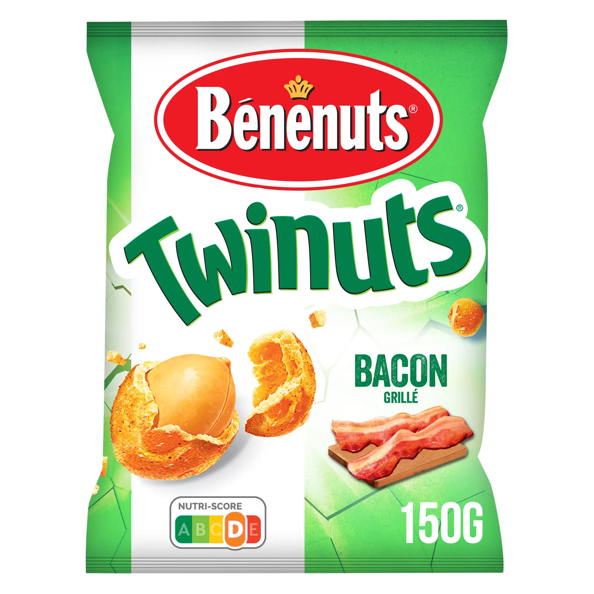 BENENUTS Cacahuètes enrobées goût bacon Twinuts