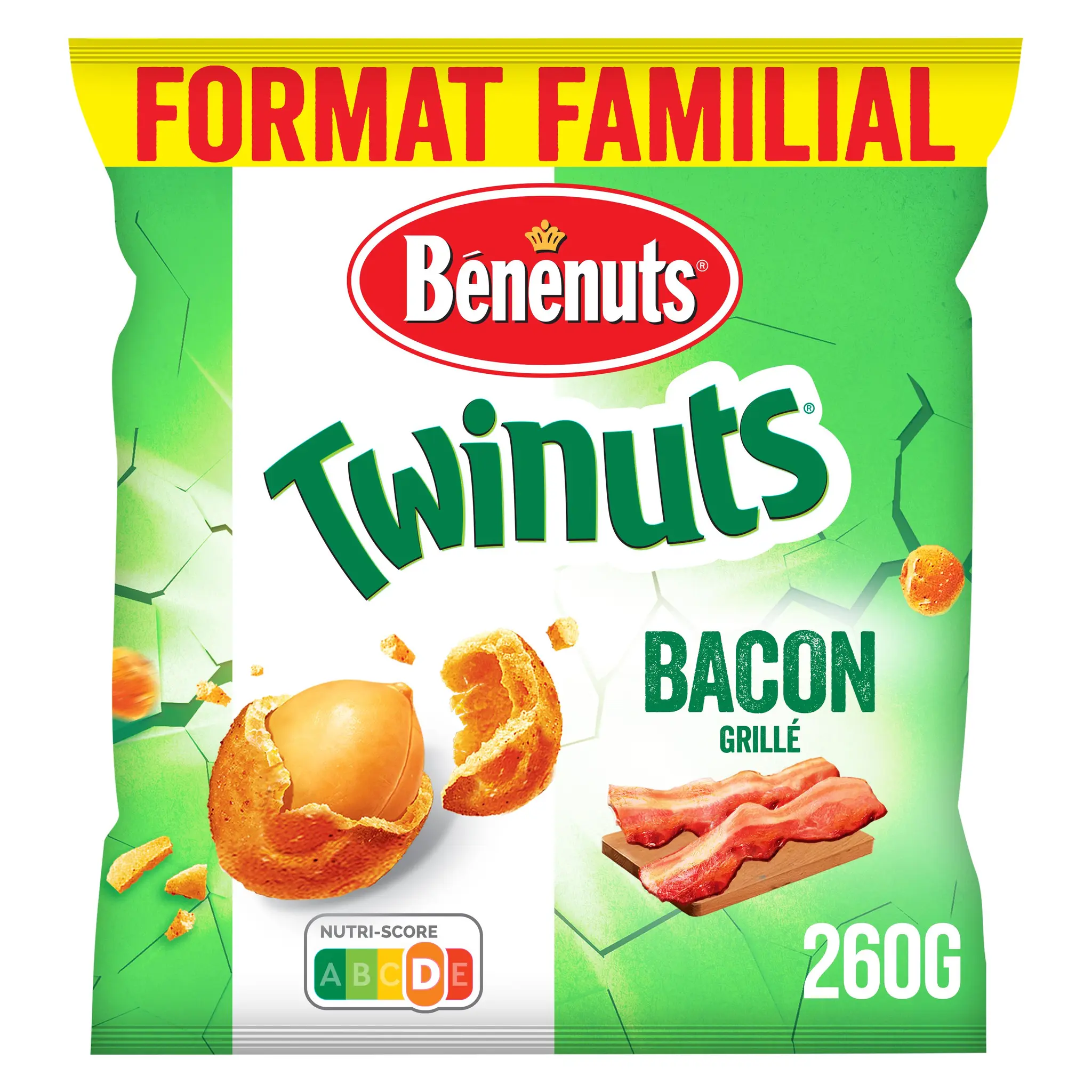 BENENUTS Cacahuètes enrobées Twinuts goût bacon