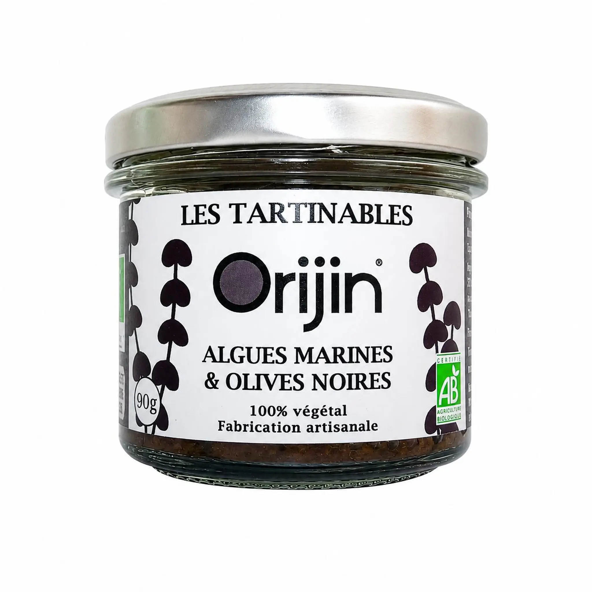 ORIJIN Tartinable d'algues marines et olives noirs bio