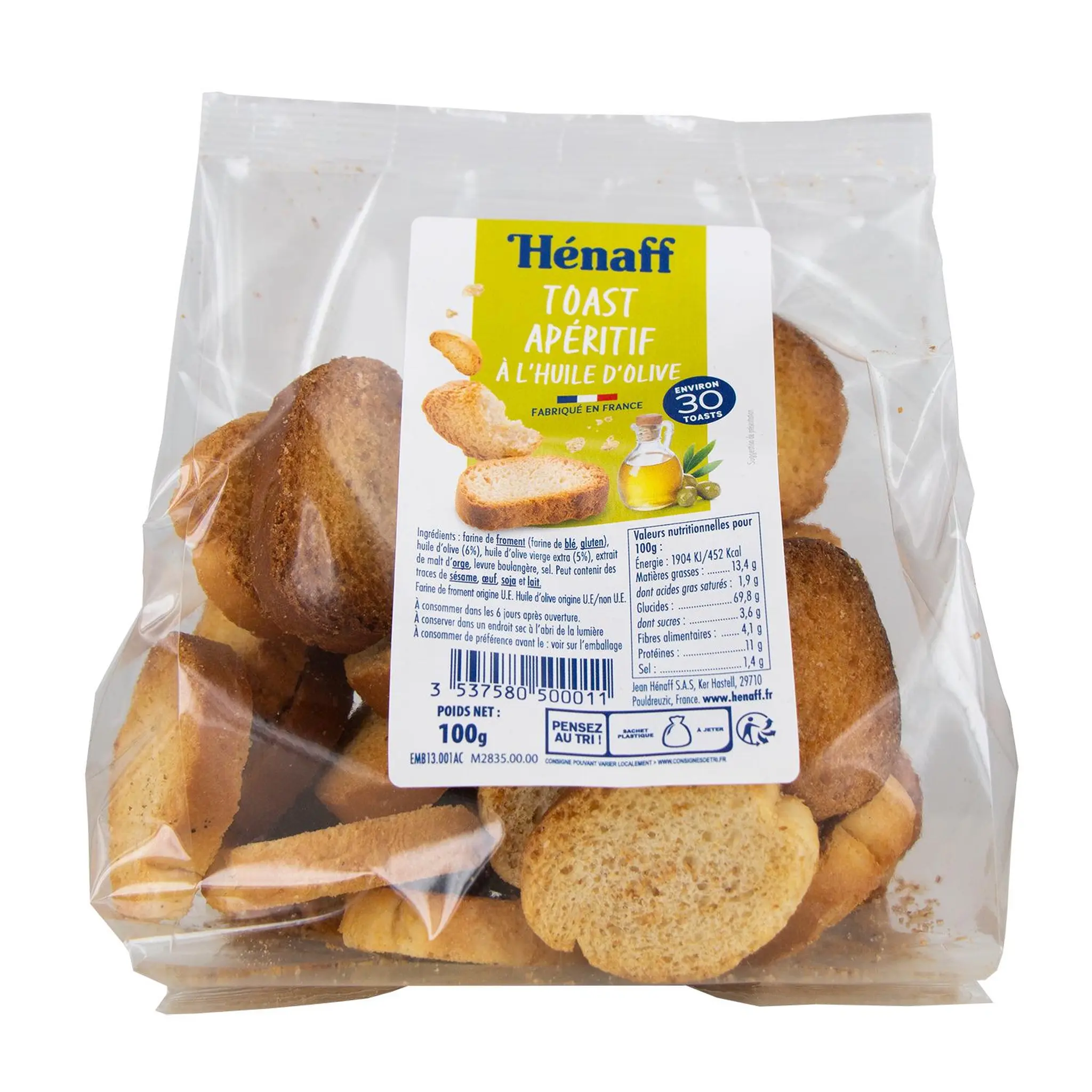 HENAFF Toast apéritif à l'huile d'olive