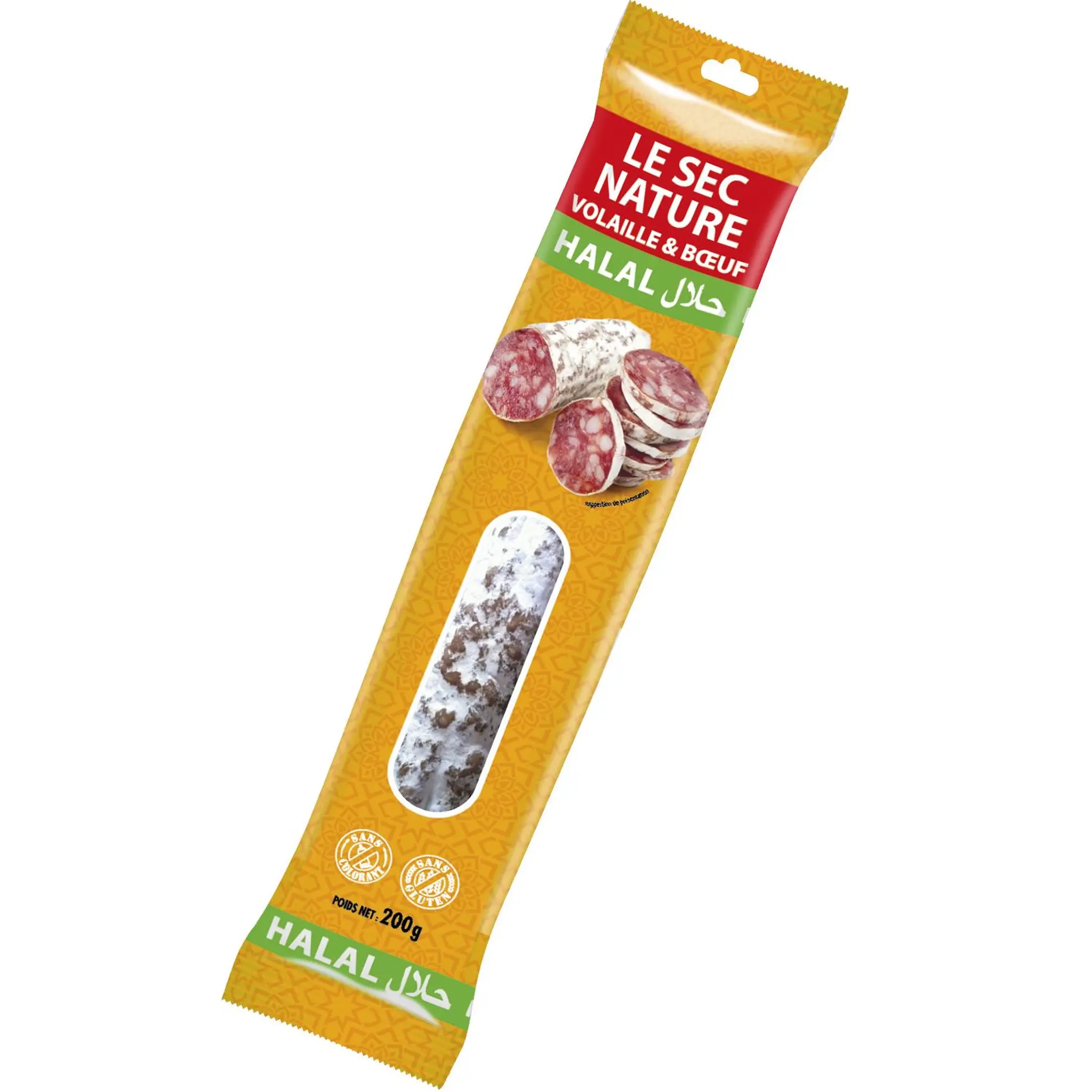 Saucisson sec nature volaille et boeuf halal
