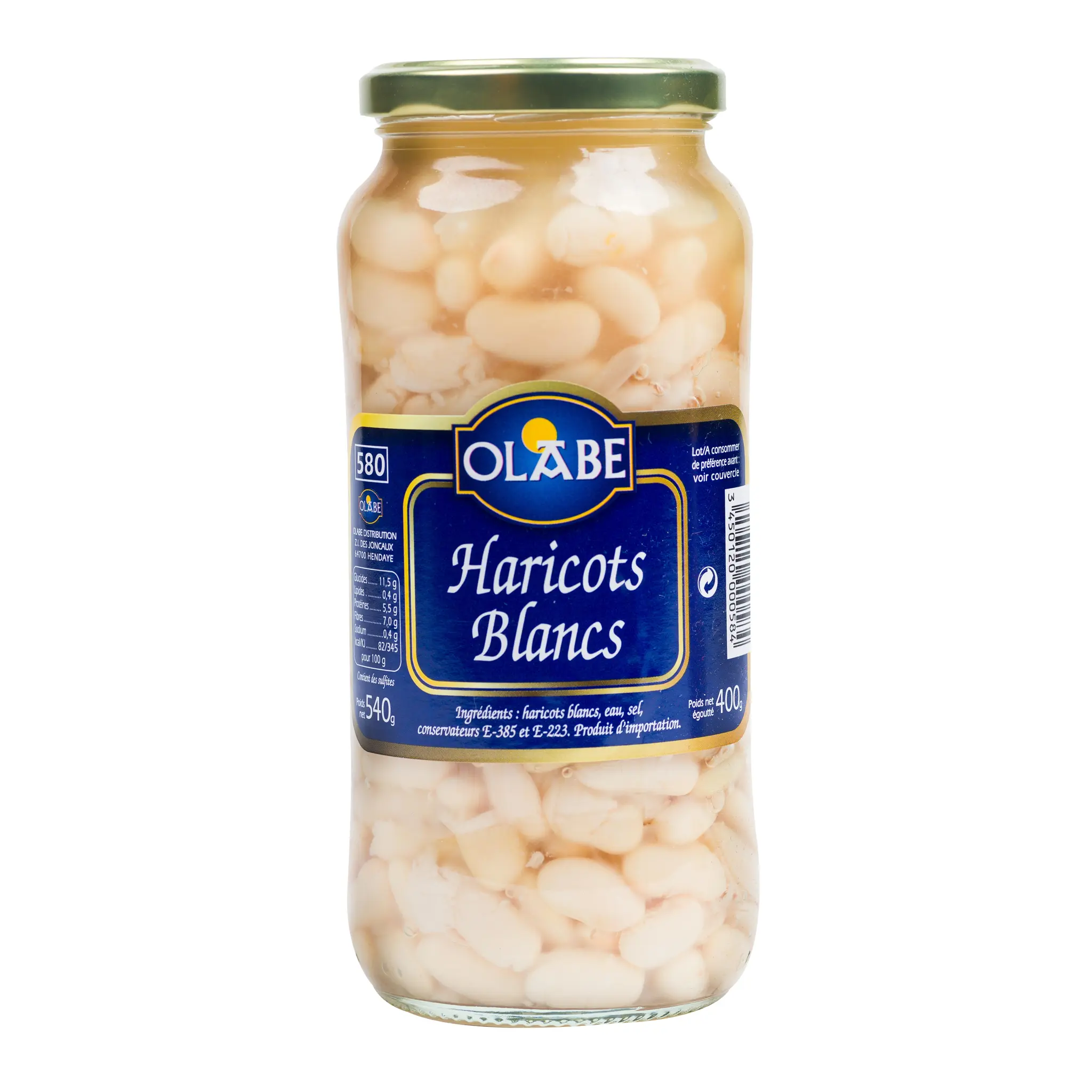 OLABE Haricots blancs en bocal