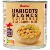 AUCHAN Haricots blancs cuisinés à la graisse d'oie