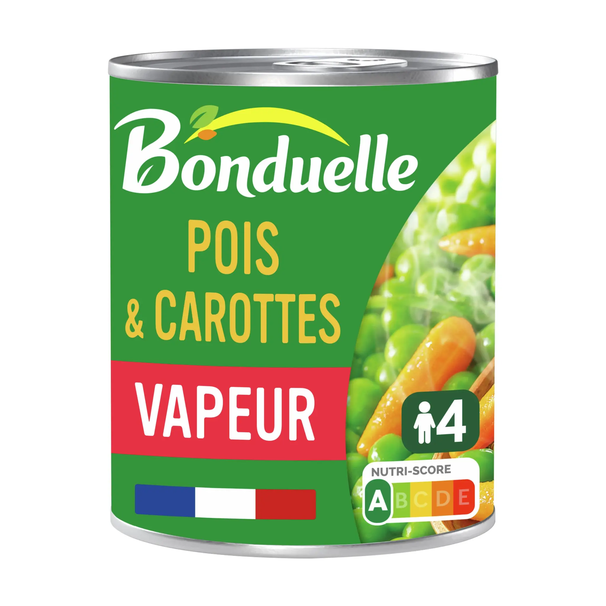 BONDUELLE Petits pois doux et carottes extra fondants cuits à la vapeur