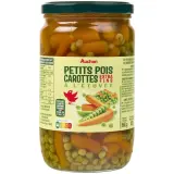 AUCHAN Petits pois carottes à l'étuvée extra fins en bocal