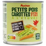 AUCHAN Petits pois carottes à l'étuvée extra-fins