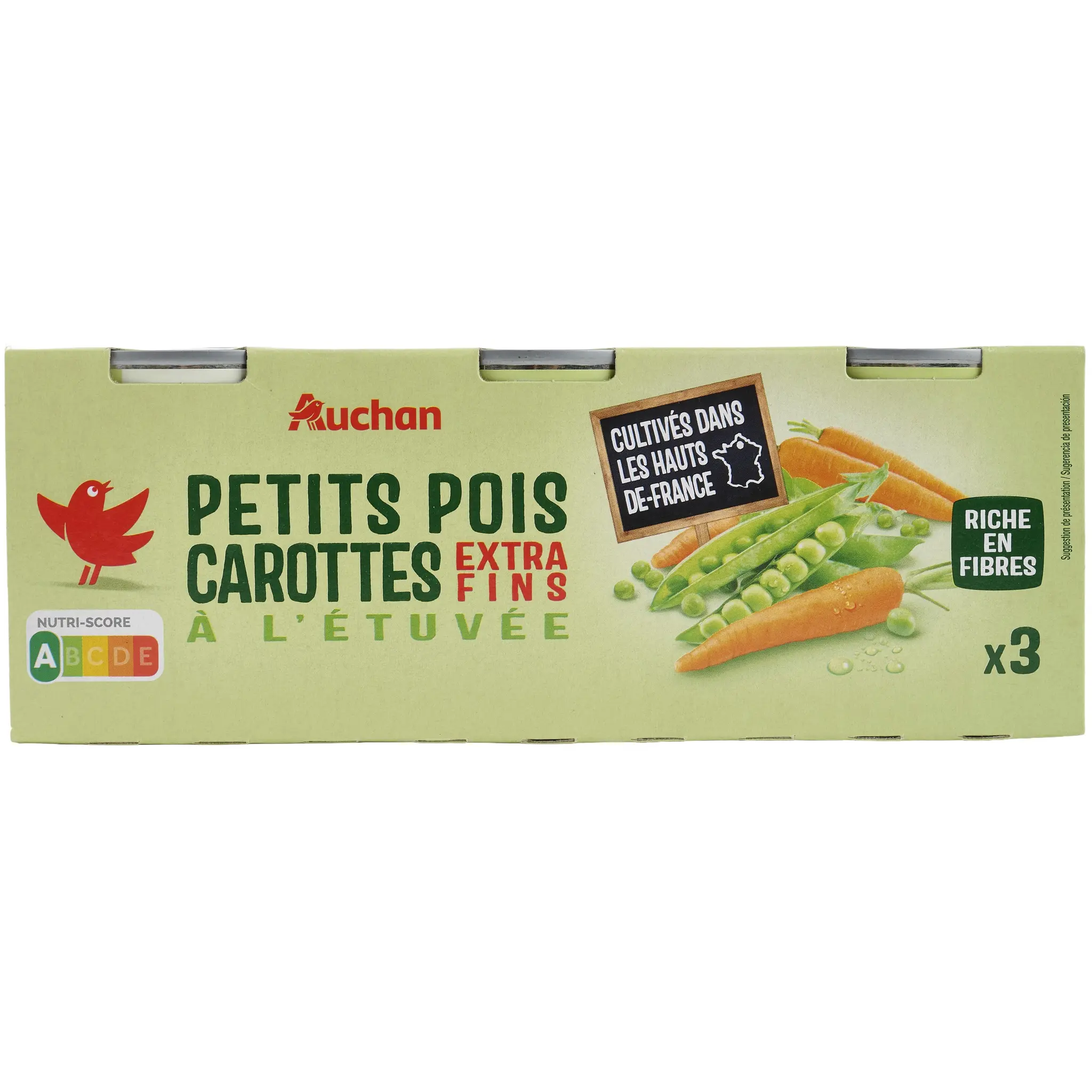AUCHAN Petits pois carottes extra-fins