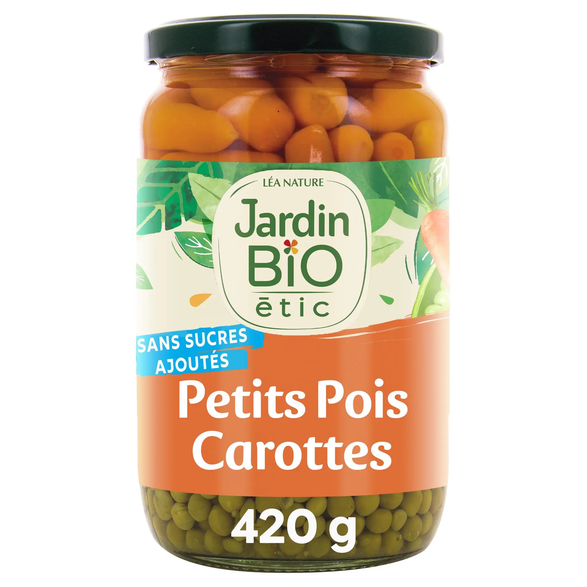 JARDIN BIO ETIC Petits pois très fins et carottes en bocal