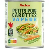 AUCHAN Petits pois carottes vapeur