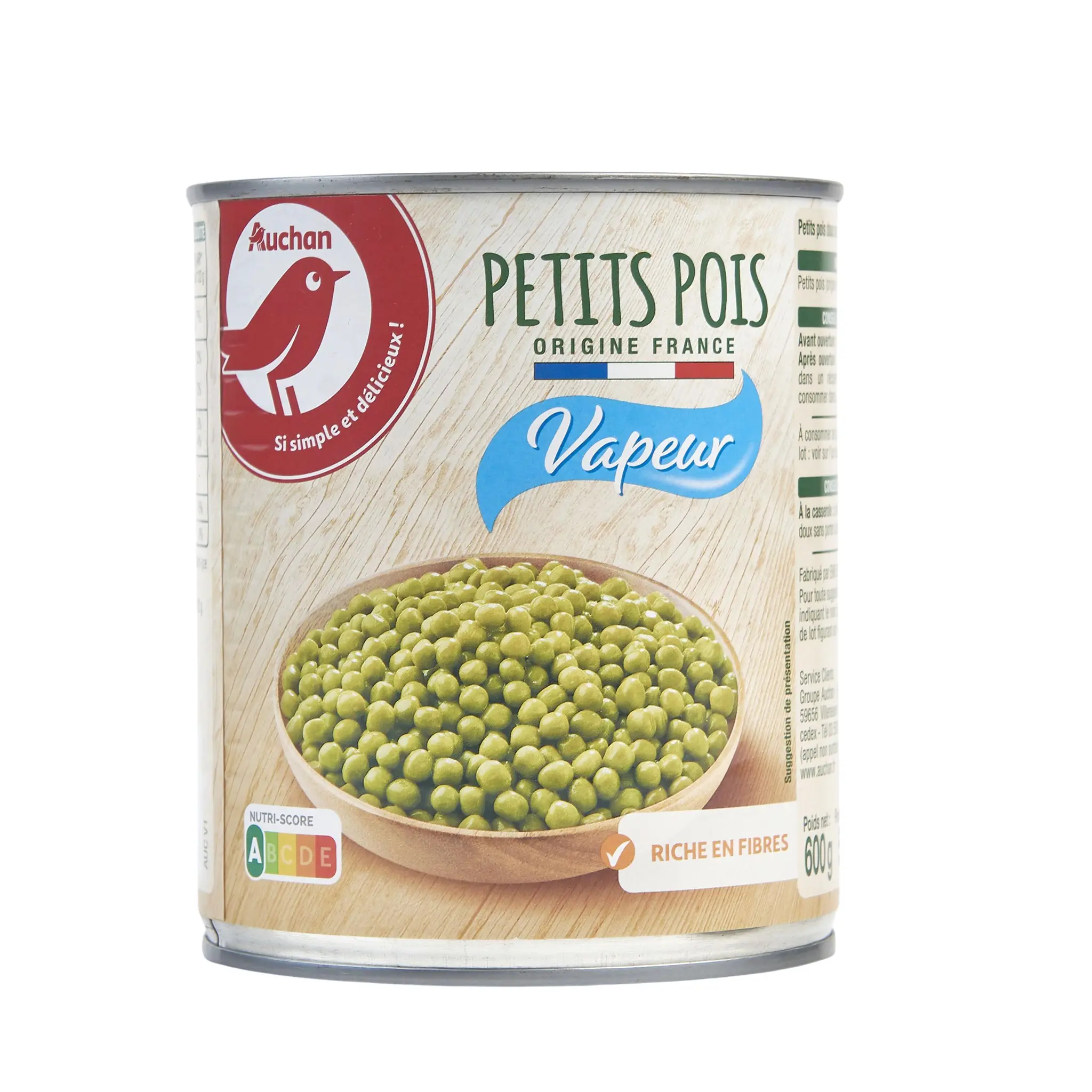 AUCHAN Petits pois à la vapeur