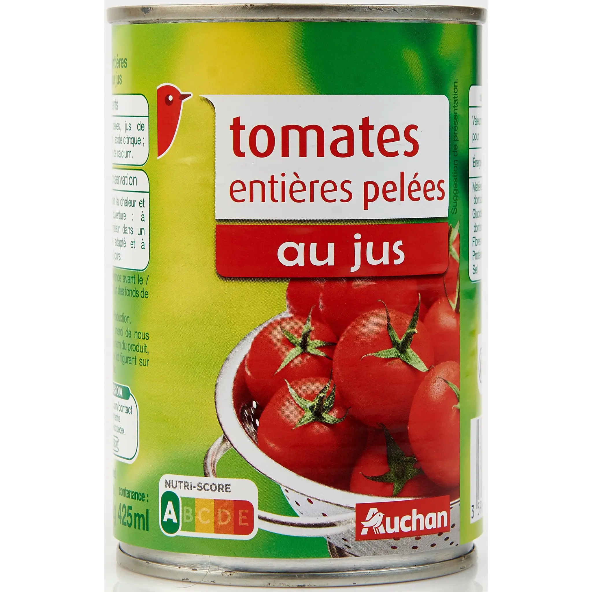 AUCHAN Tomates entières pelées au jus