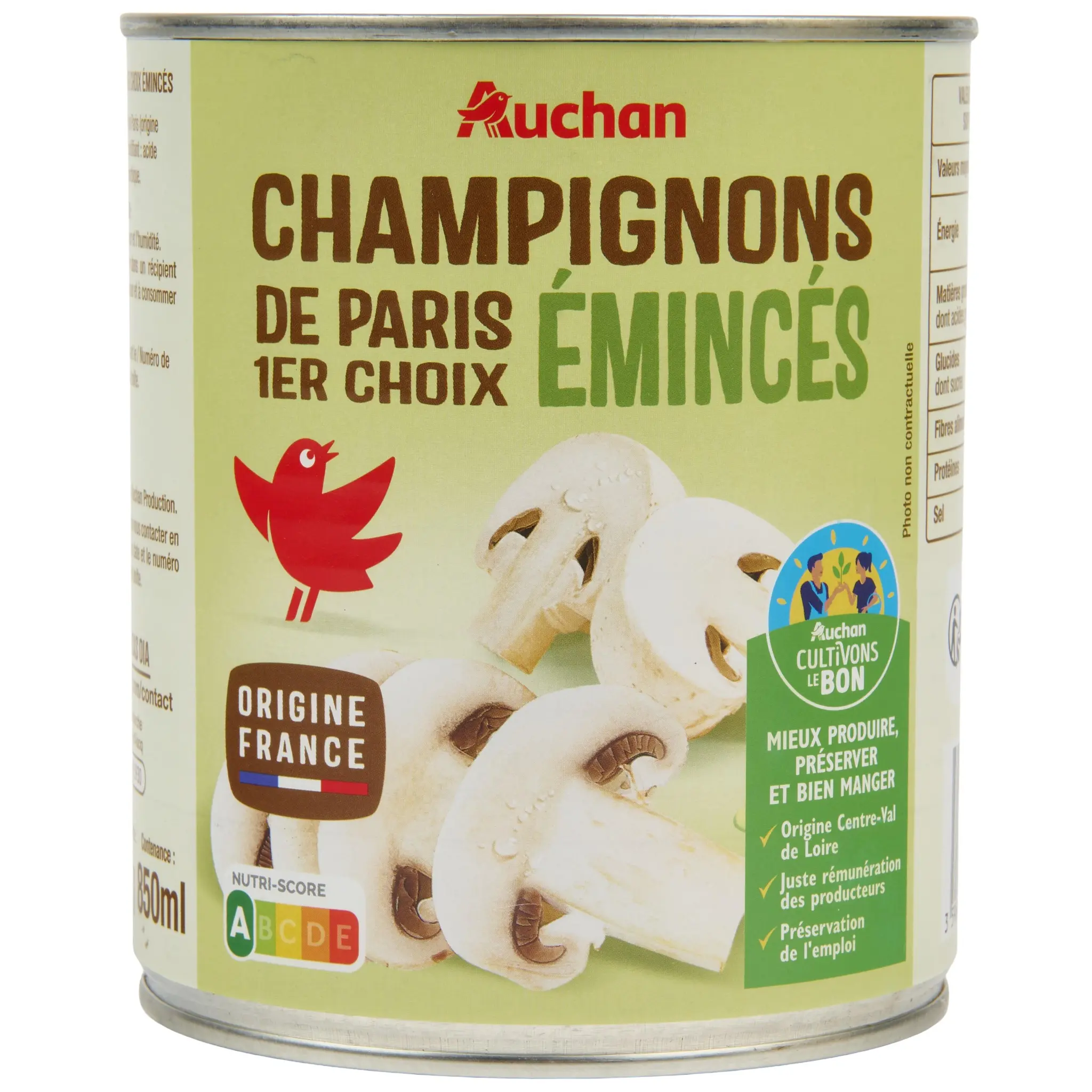 AUCHAN Champignons de Paris émincés